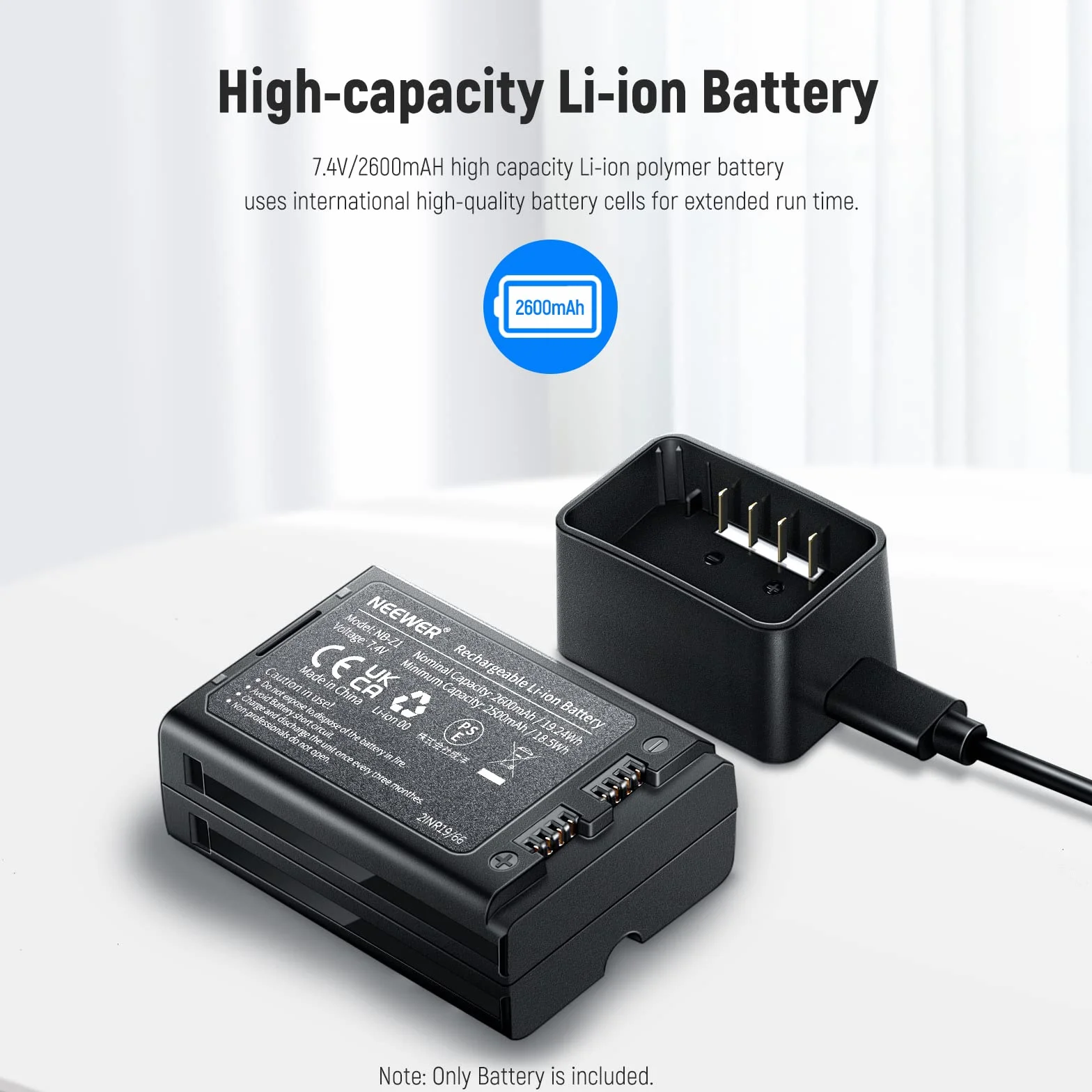 NEEWER 7.4V/2600mAh Batteria di Ricambio agli Litio per Flash, Batteria Compatibile con NEEWER TTL Z2-C Z2-S Z2-N, Z1-C Z1-S Z1-N, Z880-C Z880-S Z880-N, Z760-C Z760-S Z760-N Flash Speedlite, NB-Z1