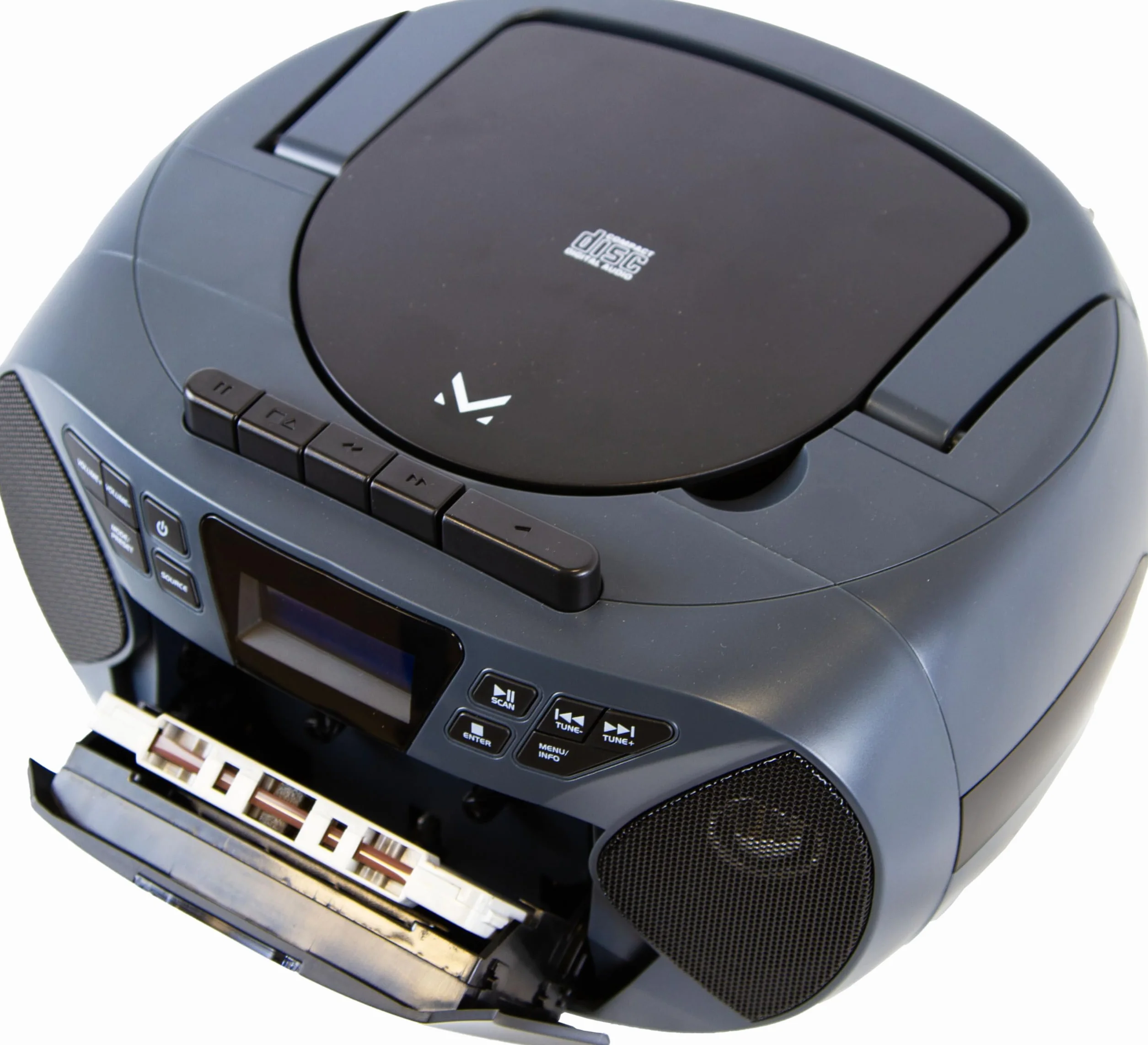 Majestic AH 2430 DAB - Boom Box Portatile Lettore CD, Radio DAB e FM, Riproduttore cassette, Ingresso AUX-IN, Nero