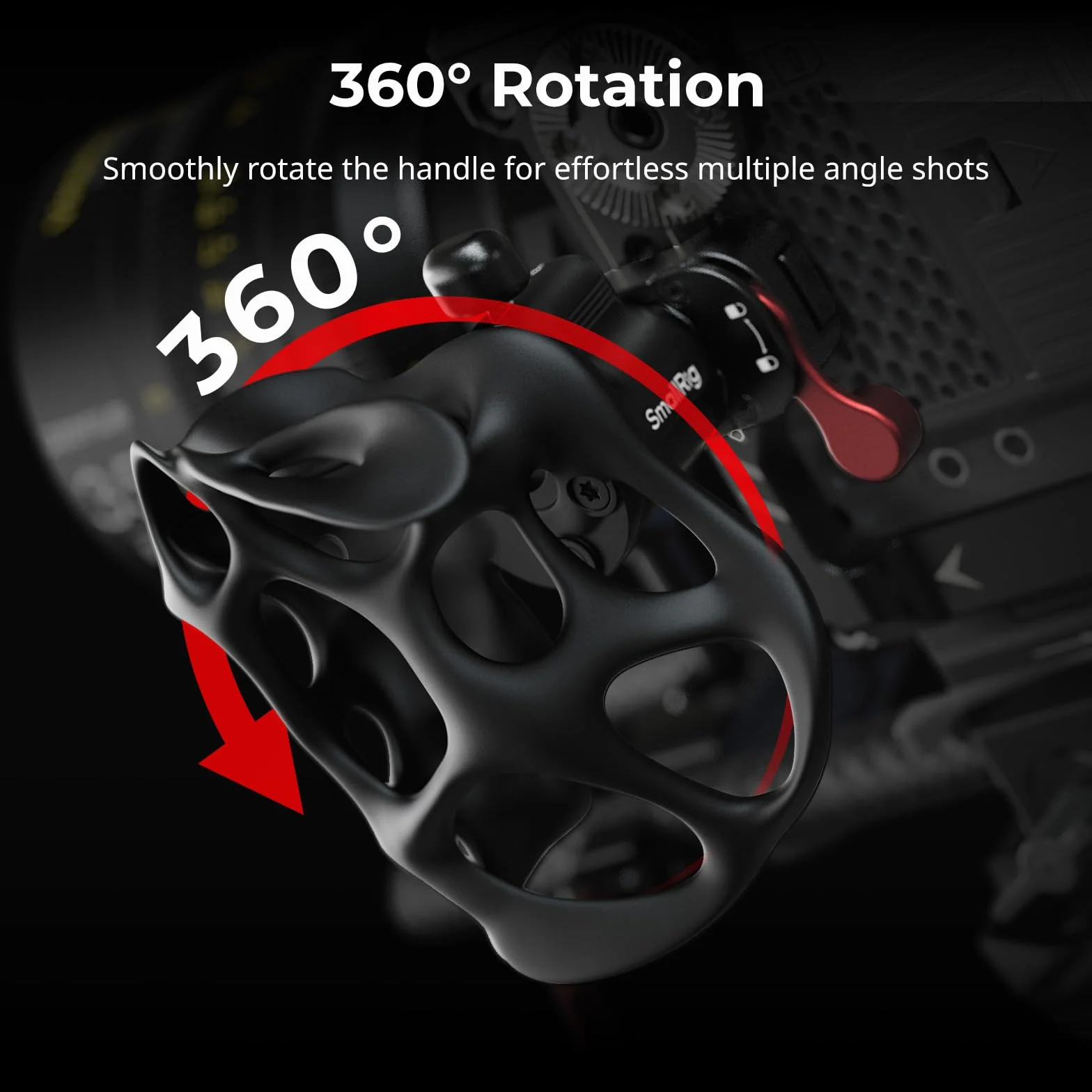 SMALLRIG Maniglia cava rotante a 360° sul lato destro per rosetta ARRI, carico 15 kg per gabbie per fotocamere e supporti a spalla