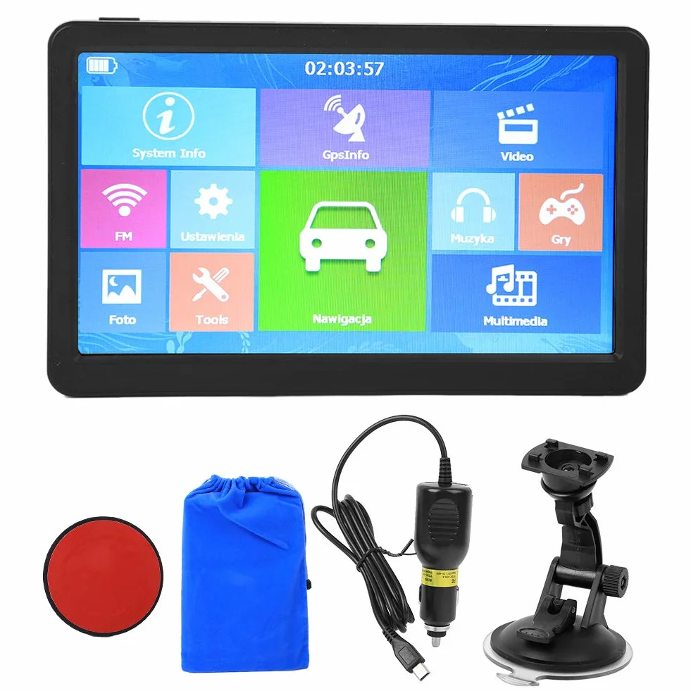 aqxreight Navigatore GPS per Auto, Navigatore GPS Universale 9 Pollici Touch Screen Capacitivo HD 256 MB 8G Sostitutivo per Auto, Camion, Camion (mappa europea)