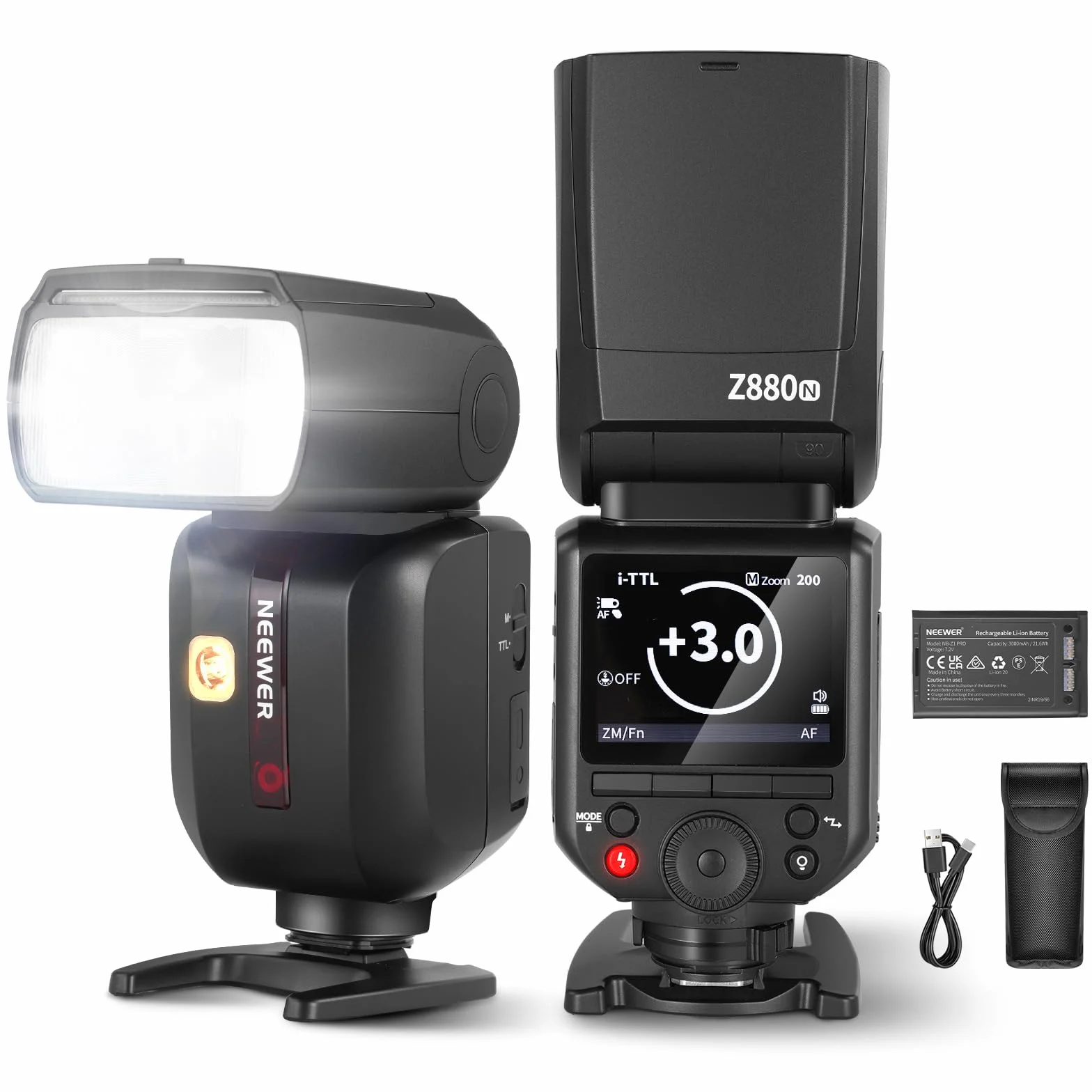 NEEWER Z880-N Flash Speedlite i-TTL 2,4G 76Ws Compatibile Nikon HSS 1/8000s 7,2V 3000mAh 600 Flash