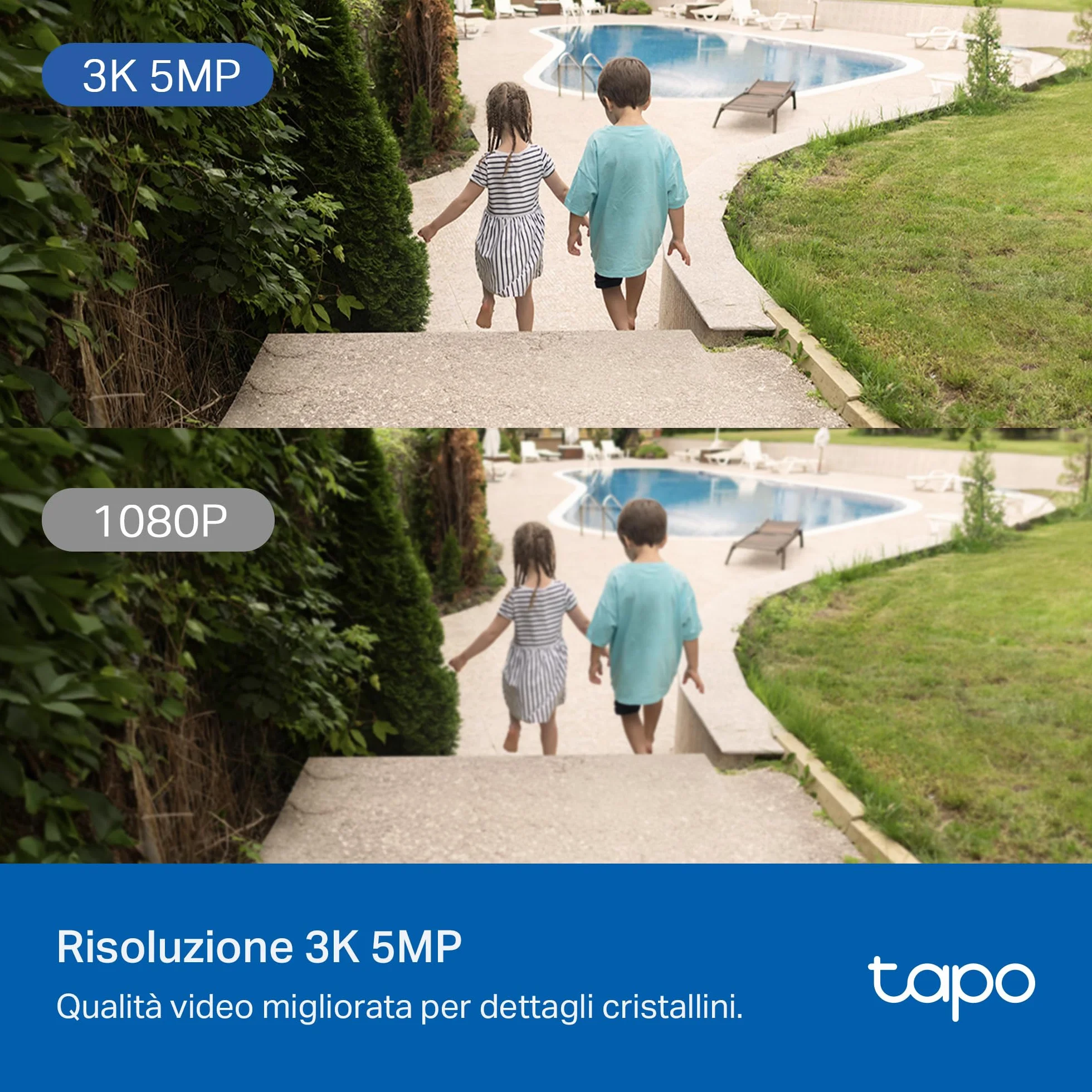 Tapo C530WS Telecamera Wi-Fi Esterno 3K 5MP 360° Visione Notturna a Colori Starlight Rilevamento AI IP66 Wi-Fi Ethernet Allarme Sonoro Luminoso MicroSD 512 GB