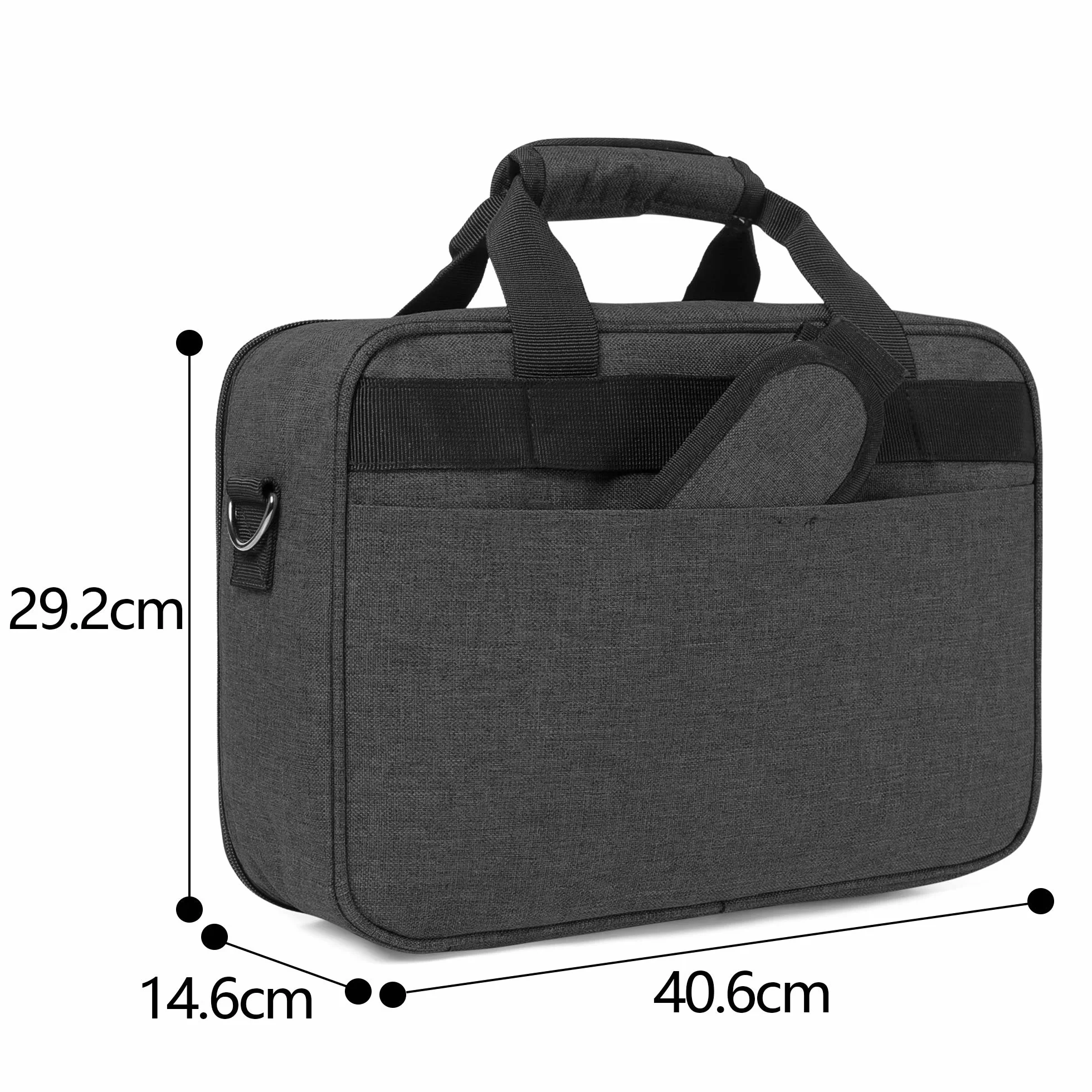 Luxja Borsa per Videoproiettore con Custodia per Laptop, Borsa per BenQ, Optoma, Epson e Acer Proiettore, Custodia per Proiettore e Accessori, 39.4 CM x 28 CM x 13.5 CM, Nero