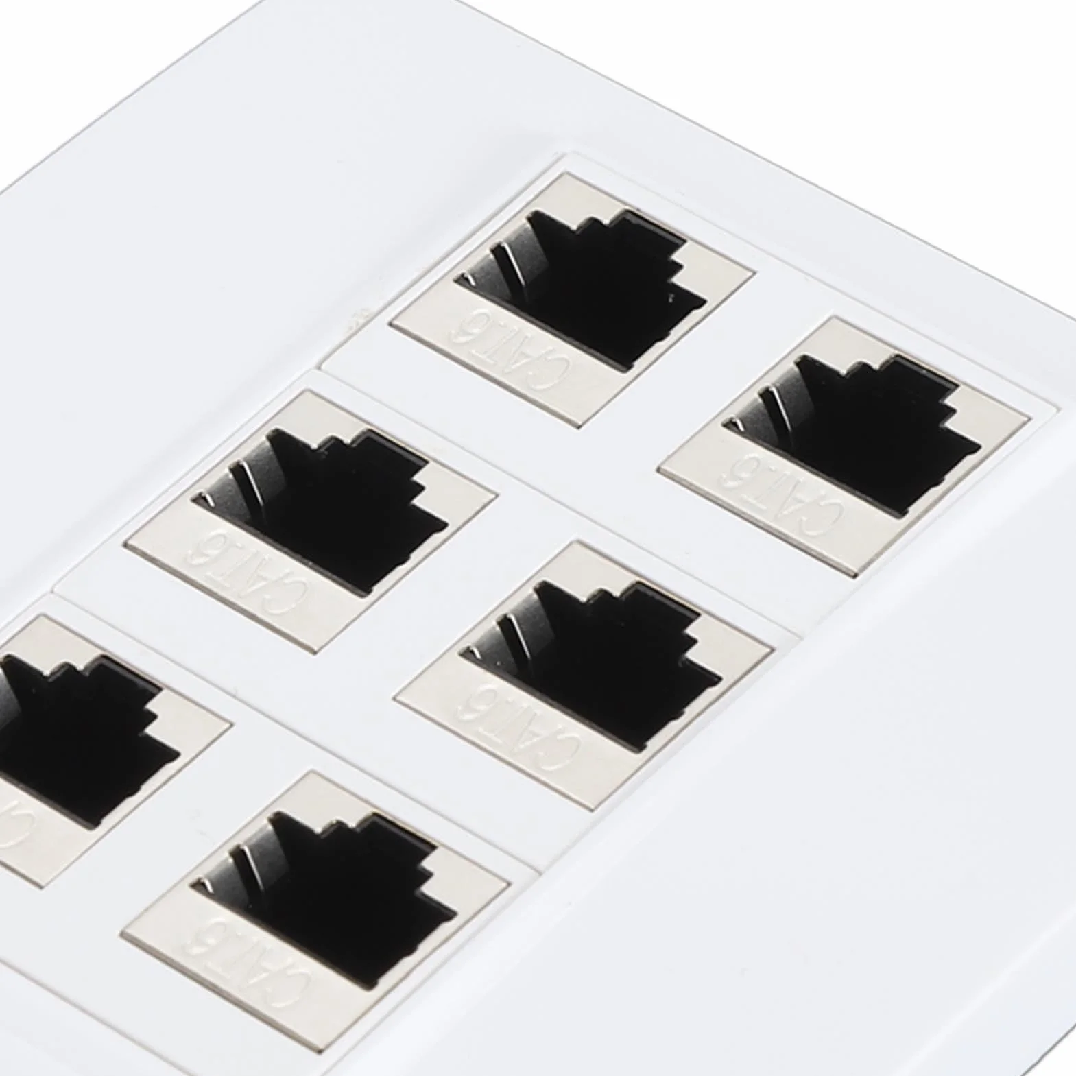 Piastra da Muro Ethernet Cat 6 a 6 Porte, Piastra da Muro Jack Keystone CAT6 86 X 86 Mm, Piastra da Muro Ethernet Cat 6 a 6 Porte, da Femmina a Femmina Staccabile Compatibile con