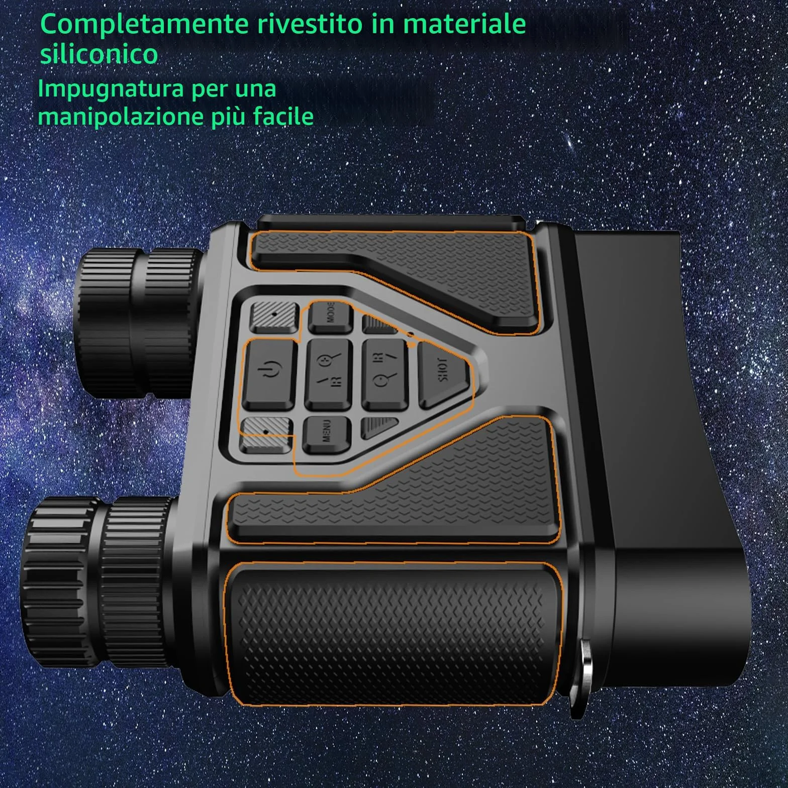 Binocolo Visione Notturna, 32 GB Scheda di Memoria Visore Notturno 3" TFT 8X Digitale Zoom 7-LIVELLI Infrarossi Vista 300M al 100% Buio per la Caccia Osservazione Uccelli e Campeggio