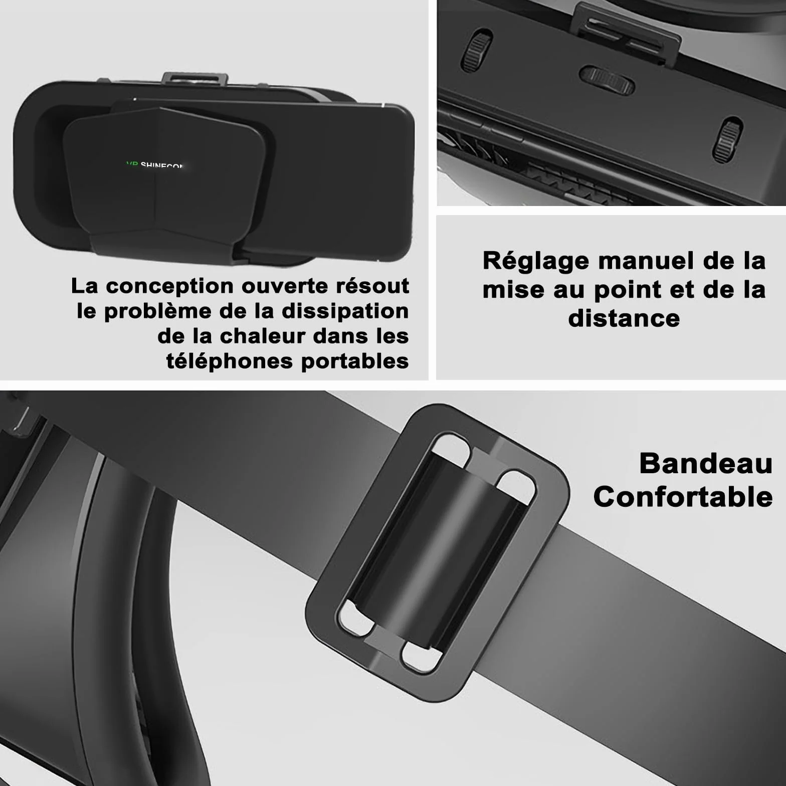 Occhiali VR, Realtà Virtuale 3D, Realtà Virtuale per Film e Giochi 3D, per Smartphone 4.7-7 Pollici [con controller]01