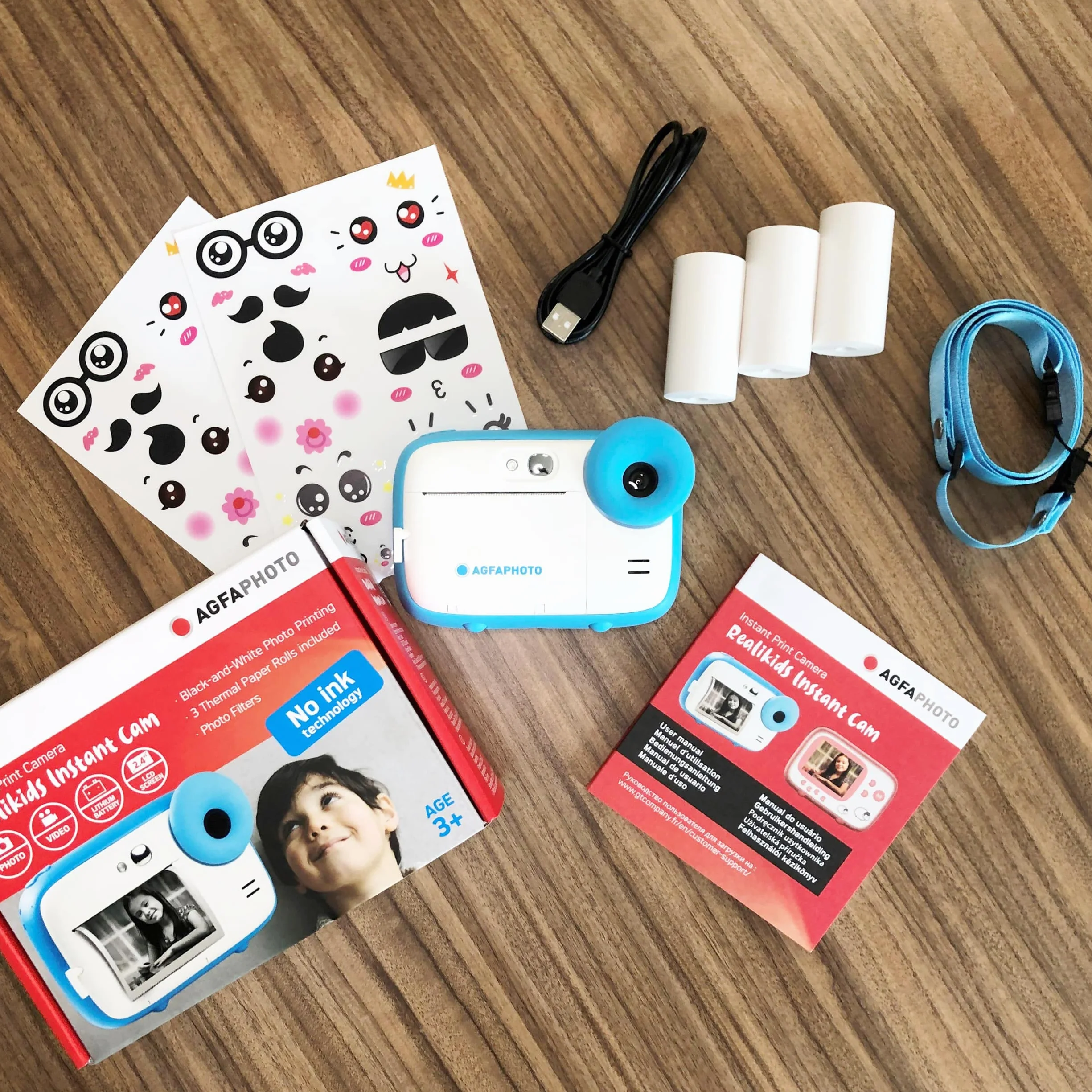 AGFAPHOTO Realikids Instant Cam Bleu - Appareil Photo pour Enfant