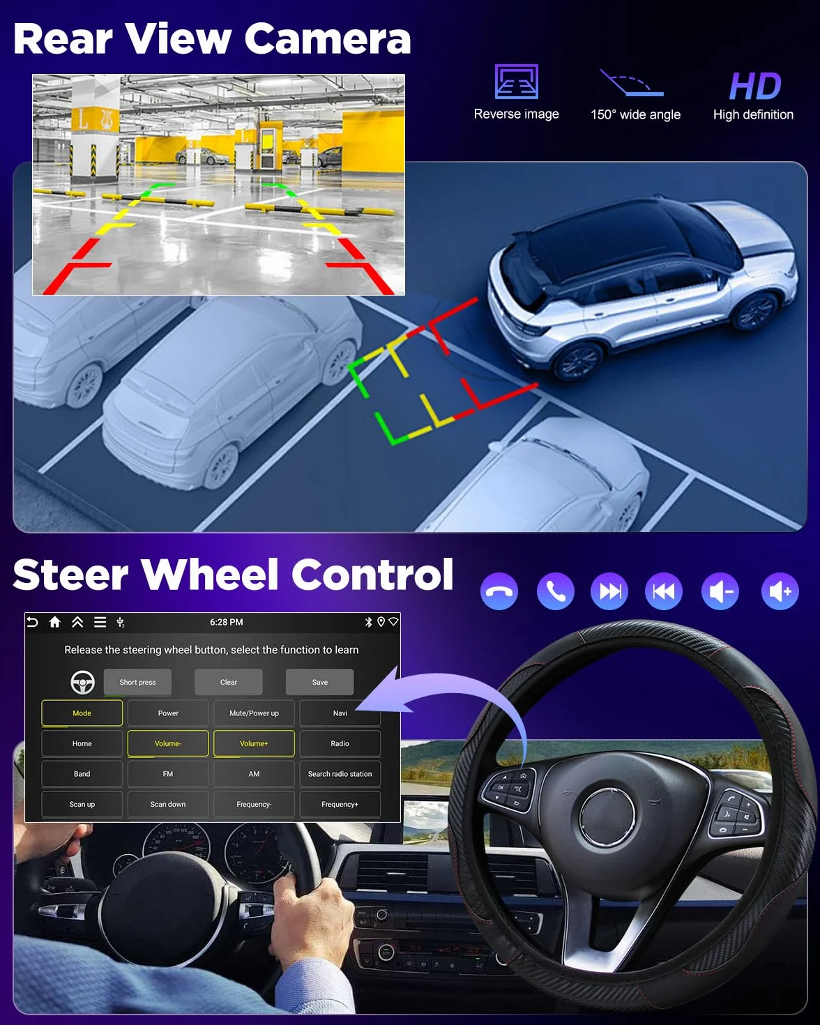 NHOPEEW 4+128G Android Autoradio per VW Golf 7 MK7 2012-2020 con Wireless Carplay Android Auto - Schermo incell da 10 pollici Supporto WiFi GPS Comandi al volante + Telecamera di retromarcia Canbus