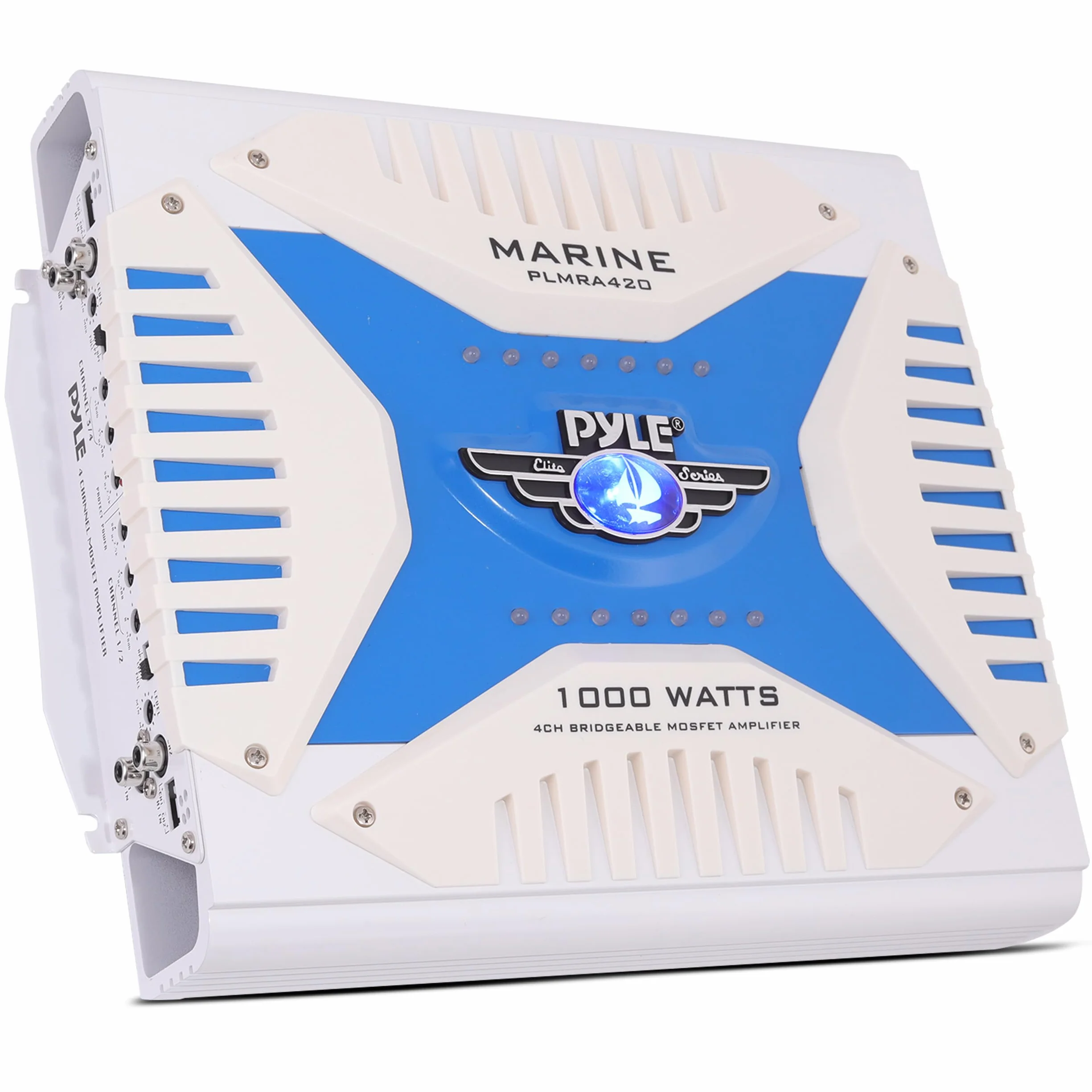 Pyle PLMRA420 1000W 4 Canali Impermeabile Marine Bridgeable Mosfet Amplificatore