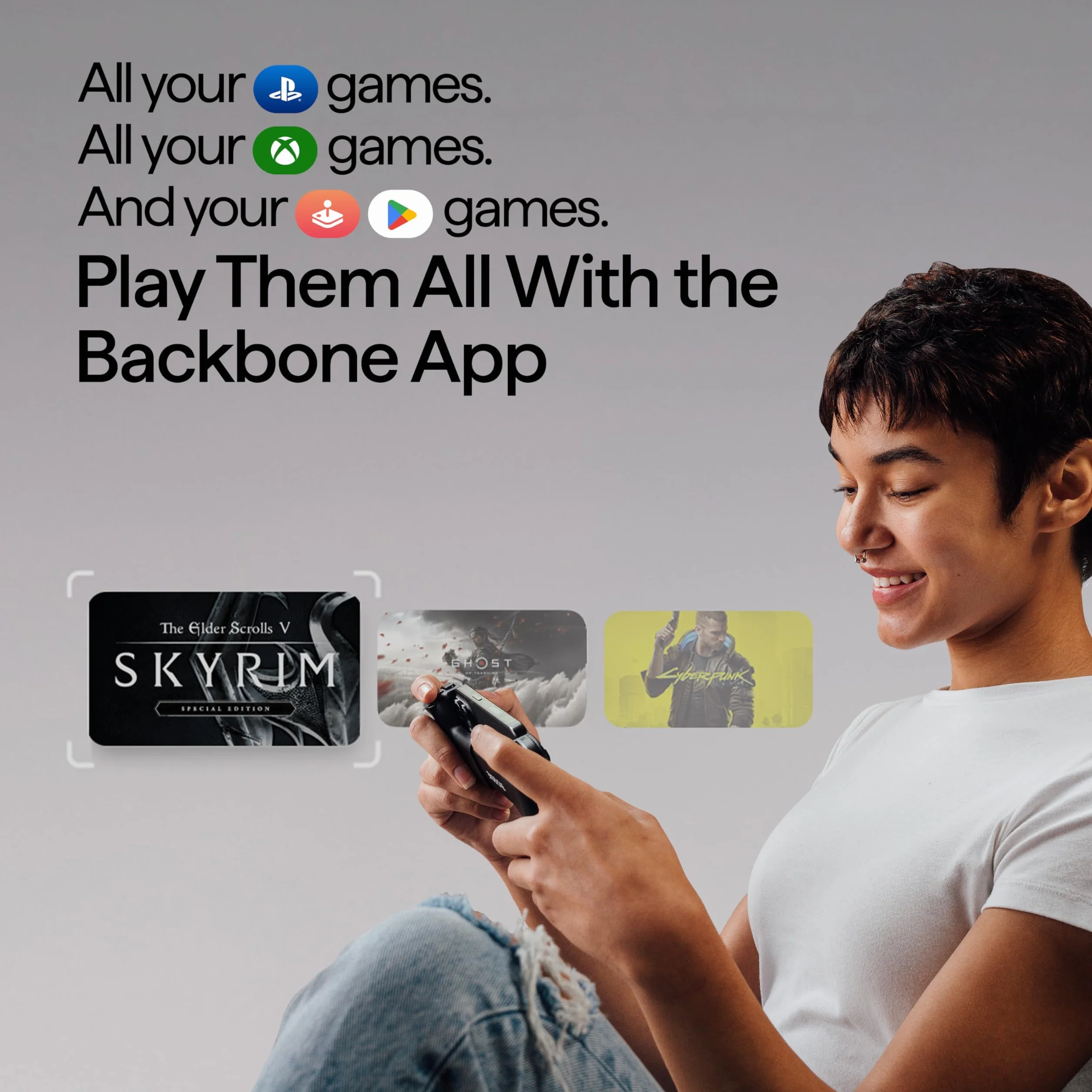 BACKBONE One Mobile Gaming Controller per iPhone (Lightning) - 2nd Gen - Trasforma il tuo iPhone in una console di gioco - Gioca a Xbox, PlayStation, PC e App Store (3 mesi di Apple Arcade inclusi)