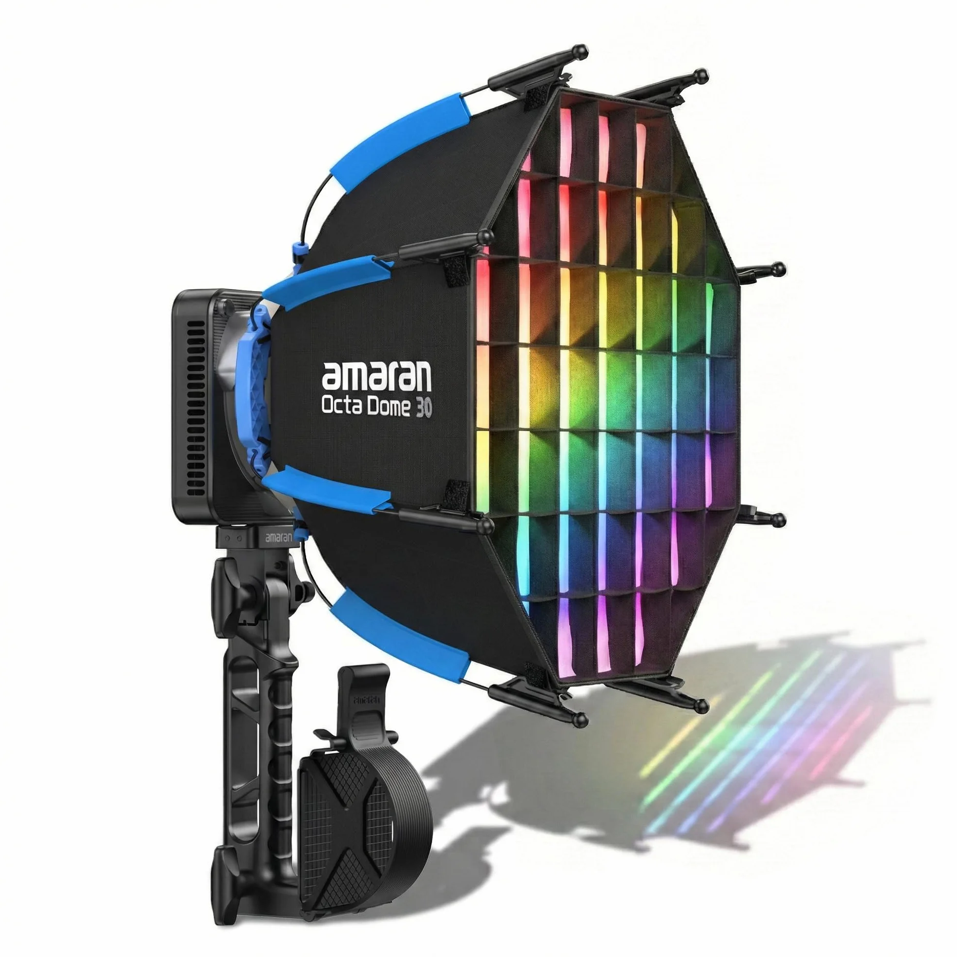 Amaran Ray 120c Full Color COB LED Video Light, 120W Ultra-Compact Travel Light con Octa Dome 30 Softbox, USB-C PD Power, IP54, OmniColor Engine, 2.300K-10.000K, App/NFC Control, Bowens Mount