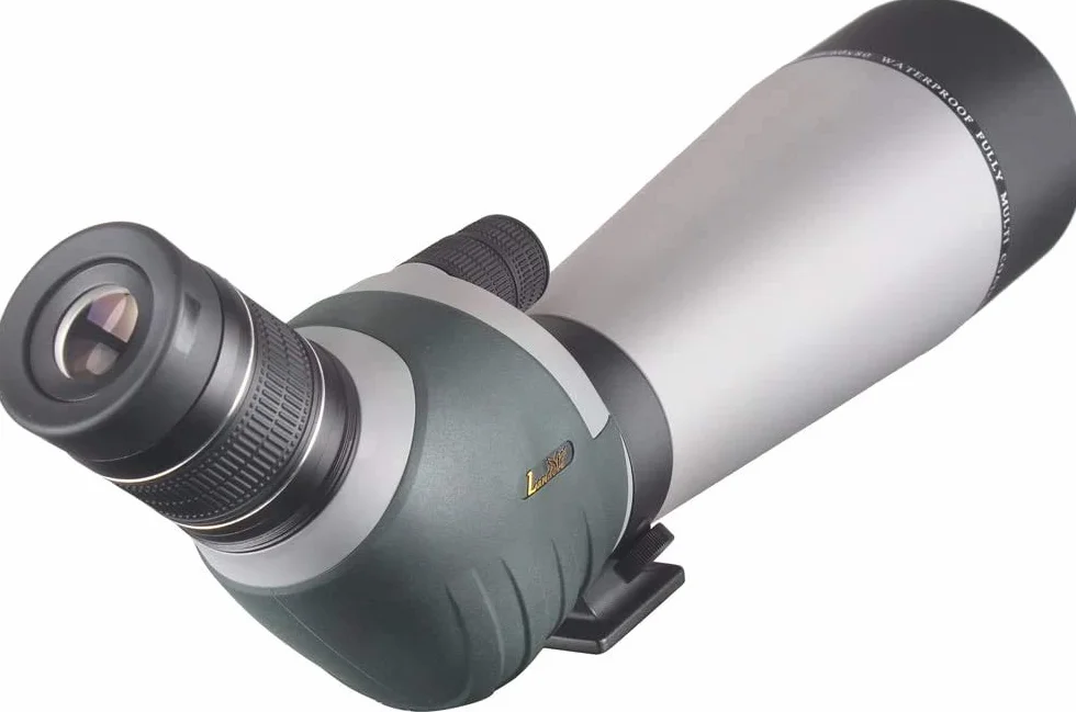 Cannocchiale HD 20-60x80, zoom a doppia messa a fuoco impermeabile BAK4 Oculare angolato a 45 gradi completamente multistrato per caccia, tiro, birdwatching, con adattatore per smartphone