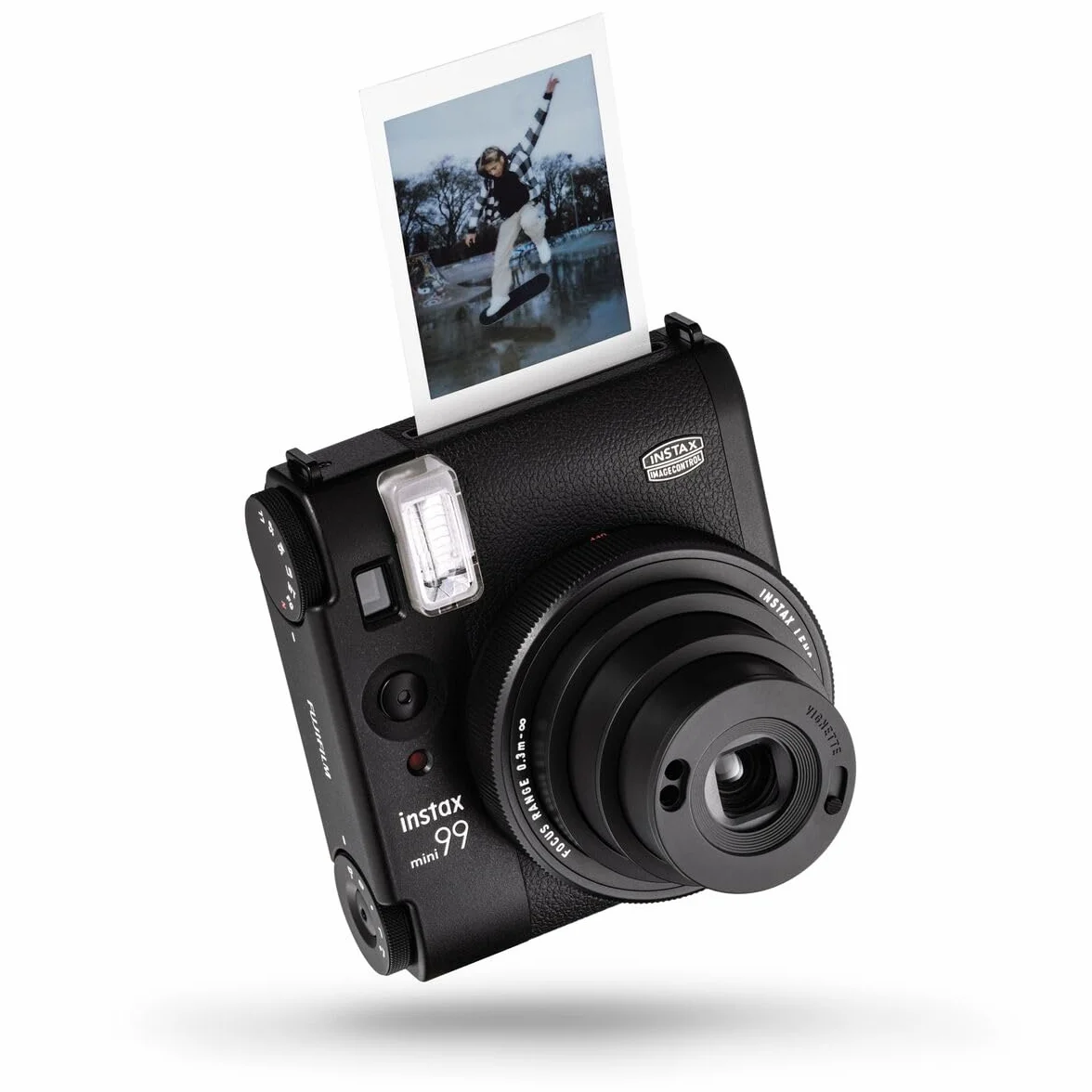 Fujifilm INSTAX mini 99 – Fotocamera Istantanea Analogica Premium, Doppio Pulsante di Scatto, Controllo dell’Esposizione e del Flash, 6 Effetti Colore, Design Classico, Dimensioni Stampa 86 mm x 54 mm