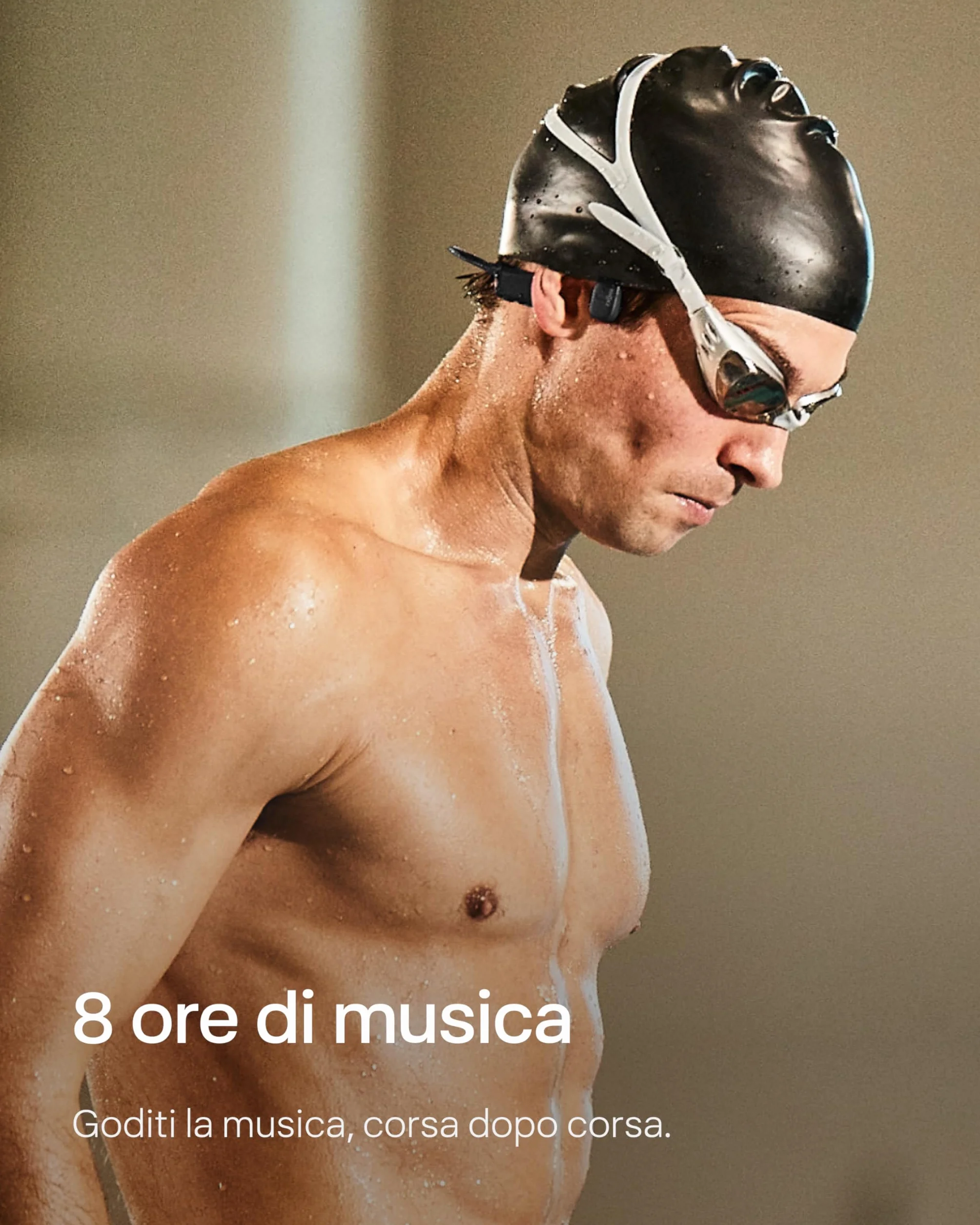 SHOKZ Auricolari OpenSwim a conduzione ossea, lettore MP3 da nuoto impermeabile IP68, auricolari sportivi open-ear con 4 GB di memoria, 8 ore di riproduzione, per nuoto, surf(senza Bluetooth), Nero