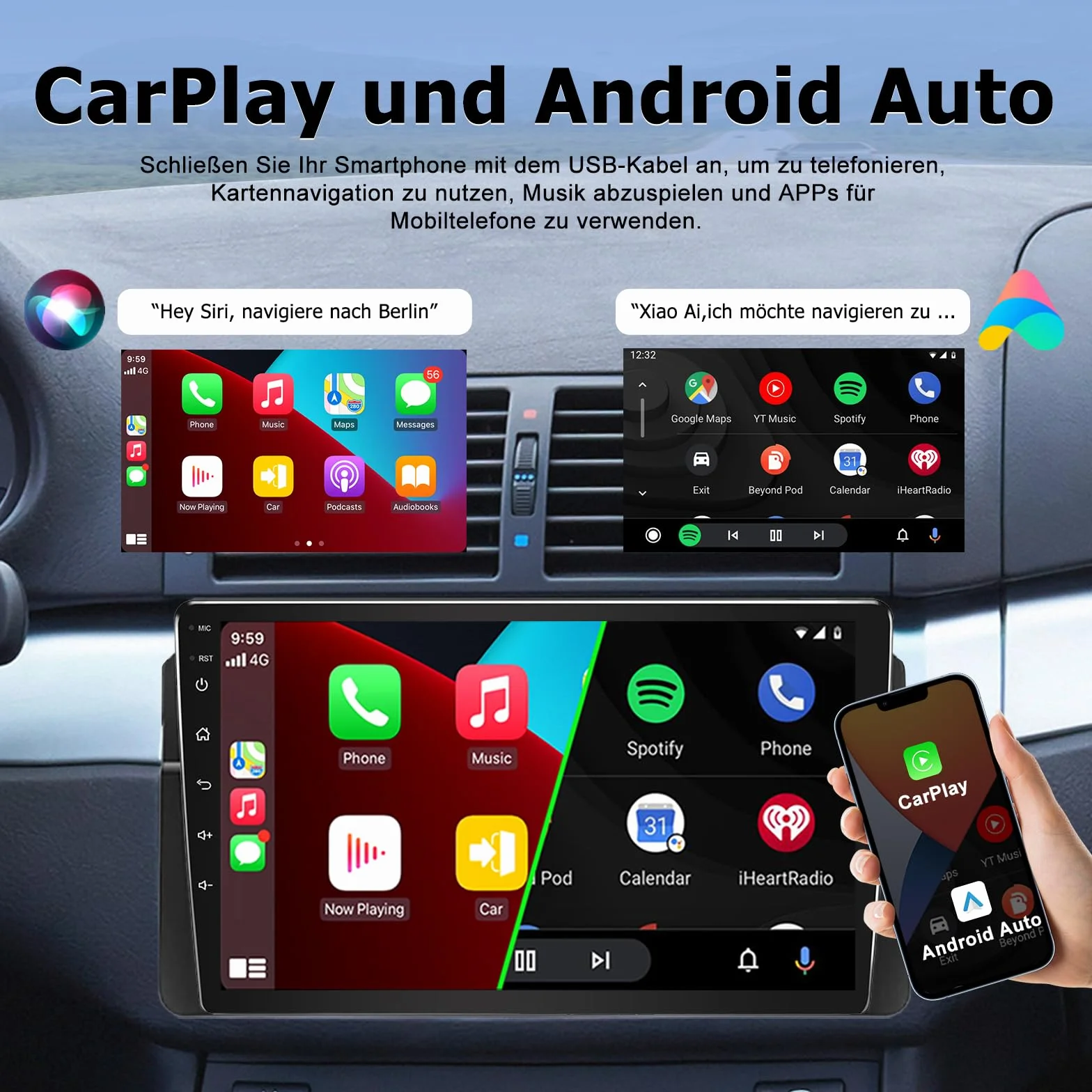 Autoradio 4 + 64 GB Android 13 per BMW Serie 3 E46 1999-2005 con Wireless Carplay Android Auto 9 pollici GPS Navigazione per Auto BMW E46 Radio Bluetooth WiFi DSP SWC