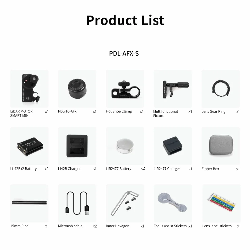 PDMOVIE Live AIR 3 Smart PDL-AFX-S LiDAR Autofocus Wireless Follow Focus Lens Control System for Manual Lenses with Focus Limit or DSLR Lenses without Focus with Depth of Field Scale