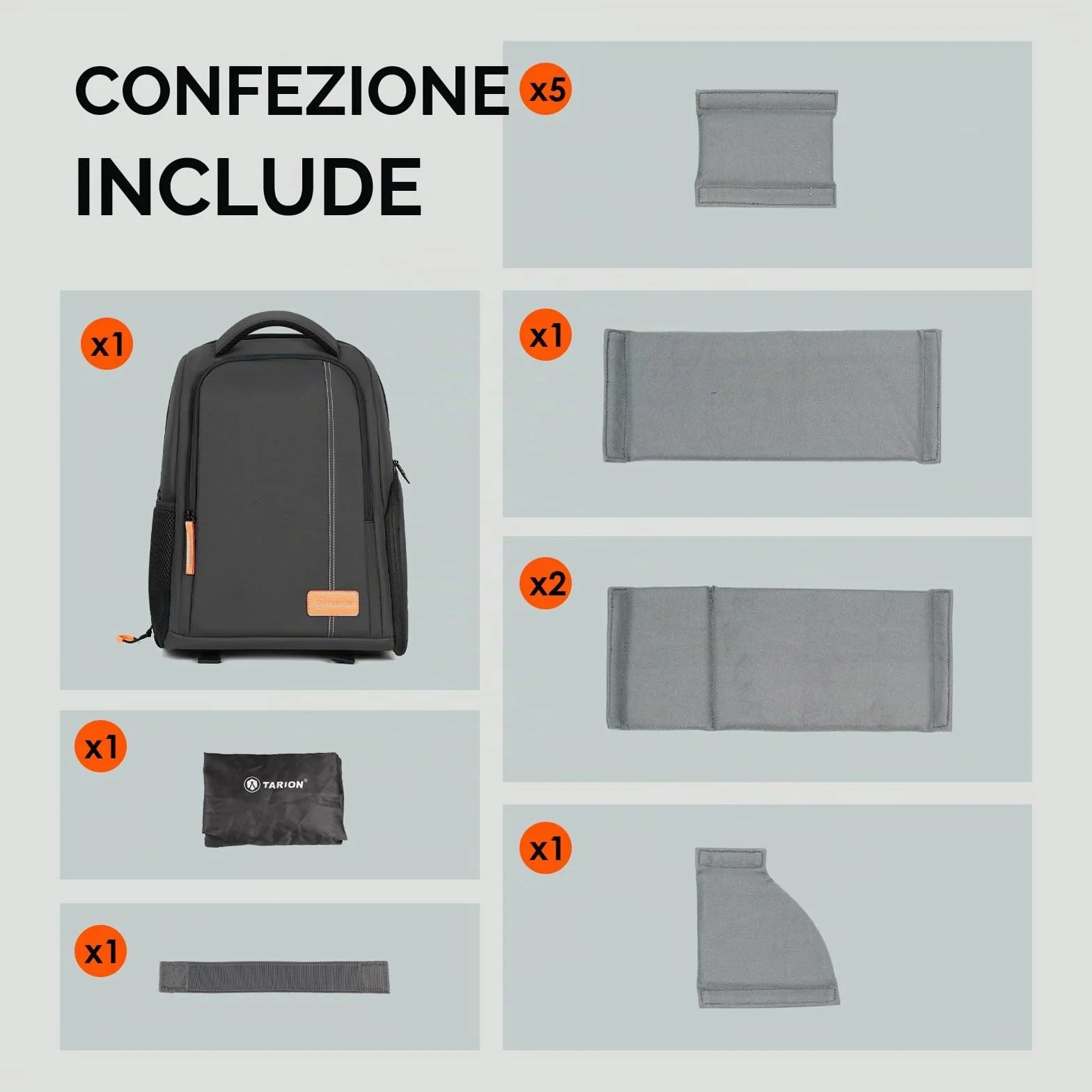 TARION Zaino Fotografico Professionale Borsa per Fotocamera Reflex DSLR con Custodia per Laptop 15" Copertura Antipioggia TB-04