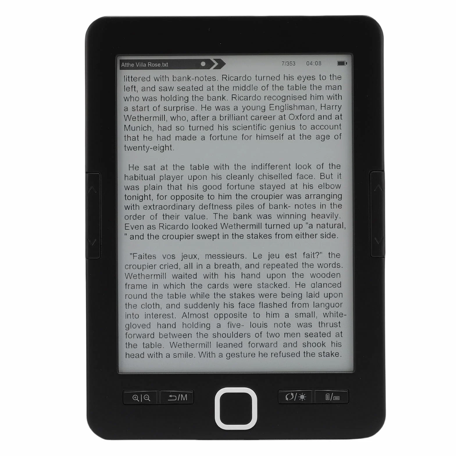 E Reader, Schermo di Inchiostro HD da 6 Pollici E Reader Libro con Spazio di Archiviazione da 8 GB, Supporta più Formati di Immagini di Testo, Antidicale E Lettore E per gli