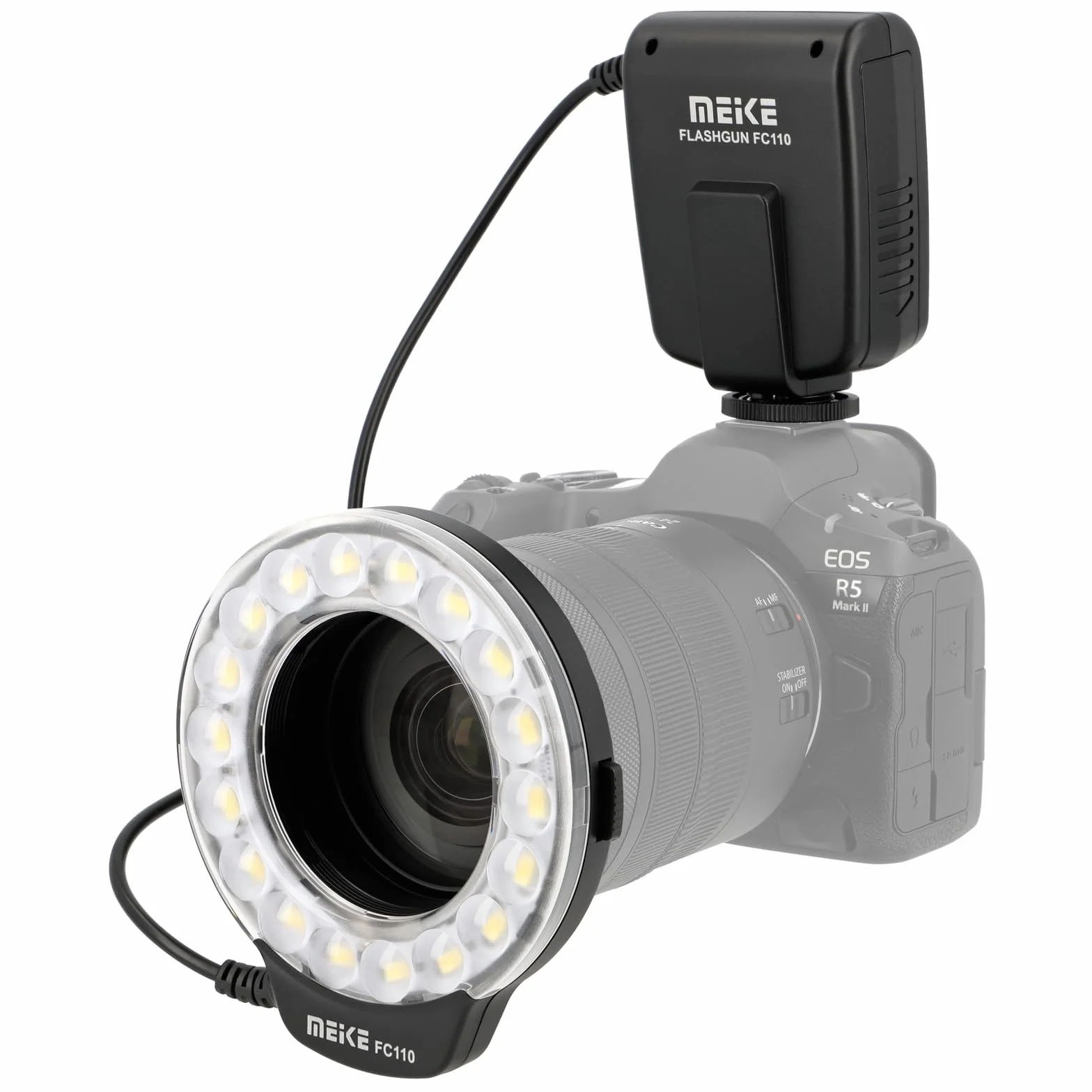 Ayex - Flash anulare Meike FC-110 per fotografia macro, per fotocamere Nikon SLR