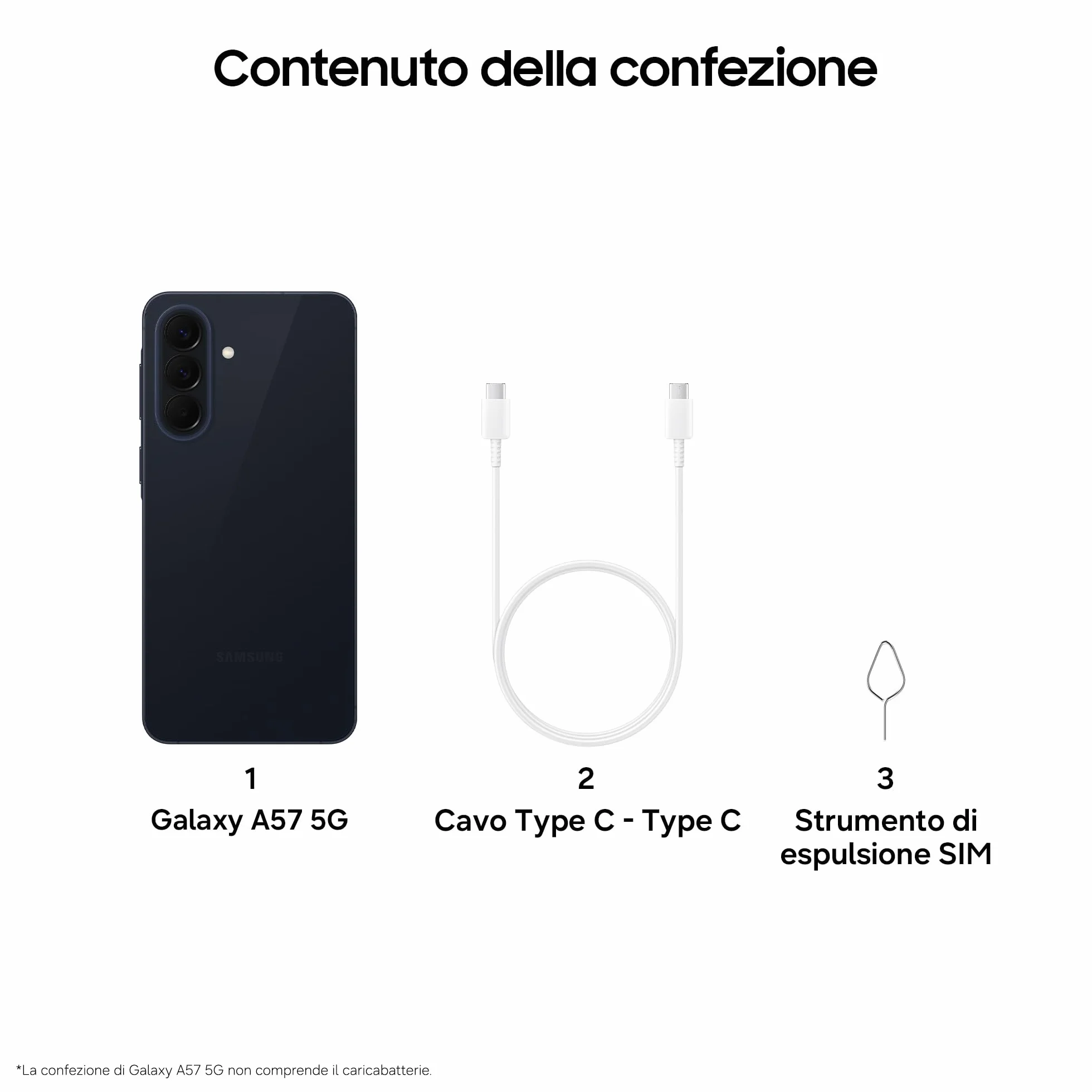 Samsung Galaxy A57 5G, 256GB, 3 anni di Garanzia, Smartphone sottile, Cerchia e Cerca, Gomma Oggetto, Volto Migliore, Tripla Camera, IP68, 5.000 mAh, Awesome Navy [Versione Italiana]