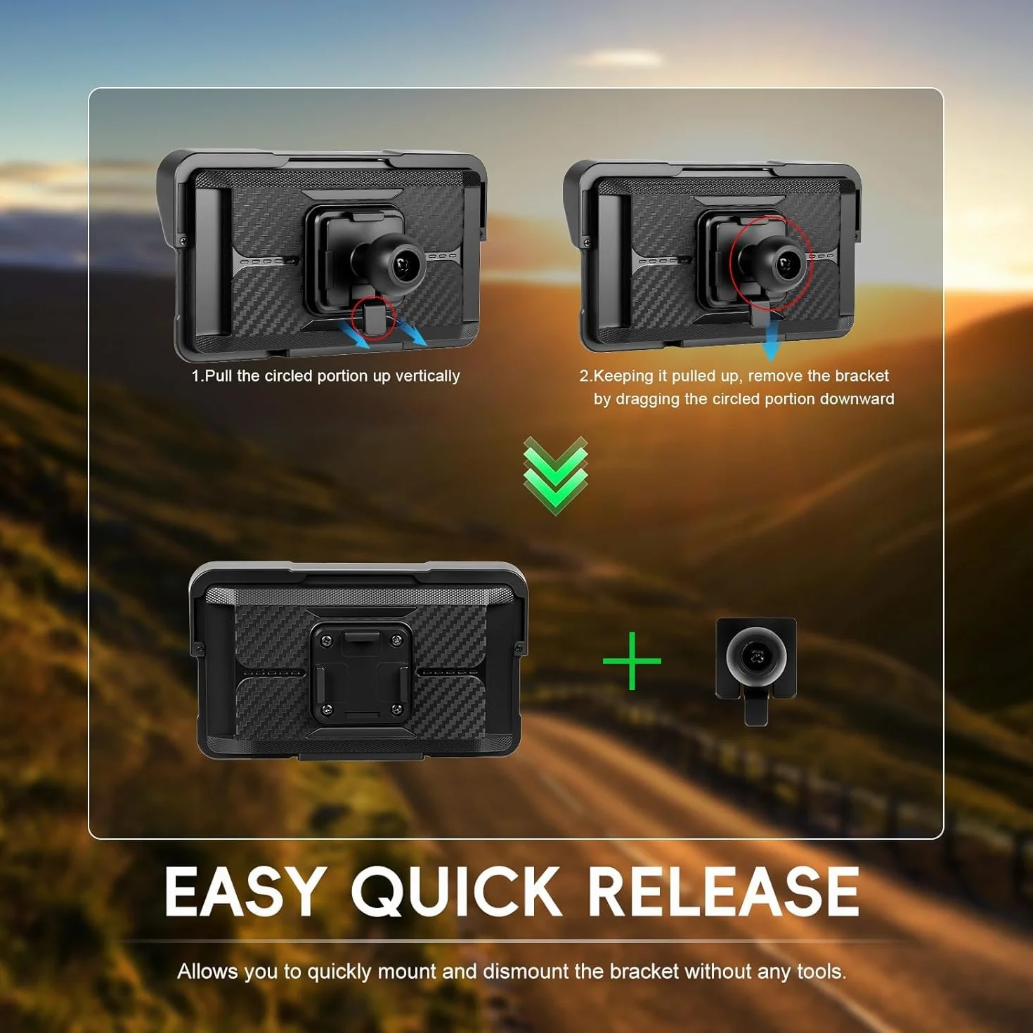 SIXTOP Schermo CarPlay per Moto, CarPlay e Android Auto Wireless per Moto, Touchscreen Impermeabile da 5 Pollici, Audio Bluetooth, Navigazione GPS, Siri