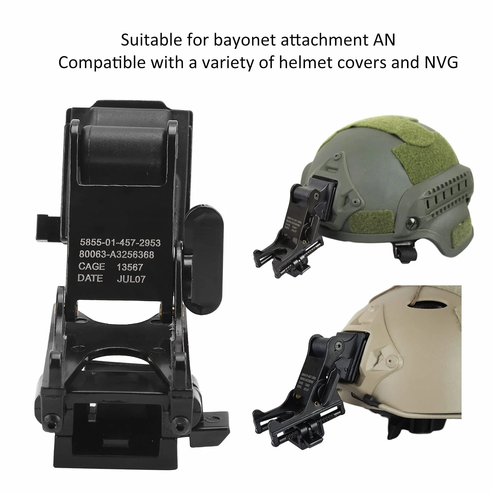 Topyond Visore Notturno Supporto, Adattatore Elmetto Visore, Supporto Adattatore per Casco M88 con Dumper Migliorato, Staffa NVG per Visione Notturna PVS14, Accessori per Casco