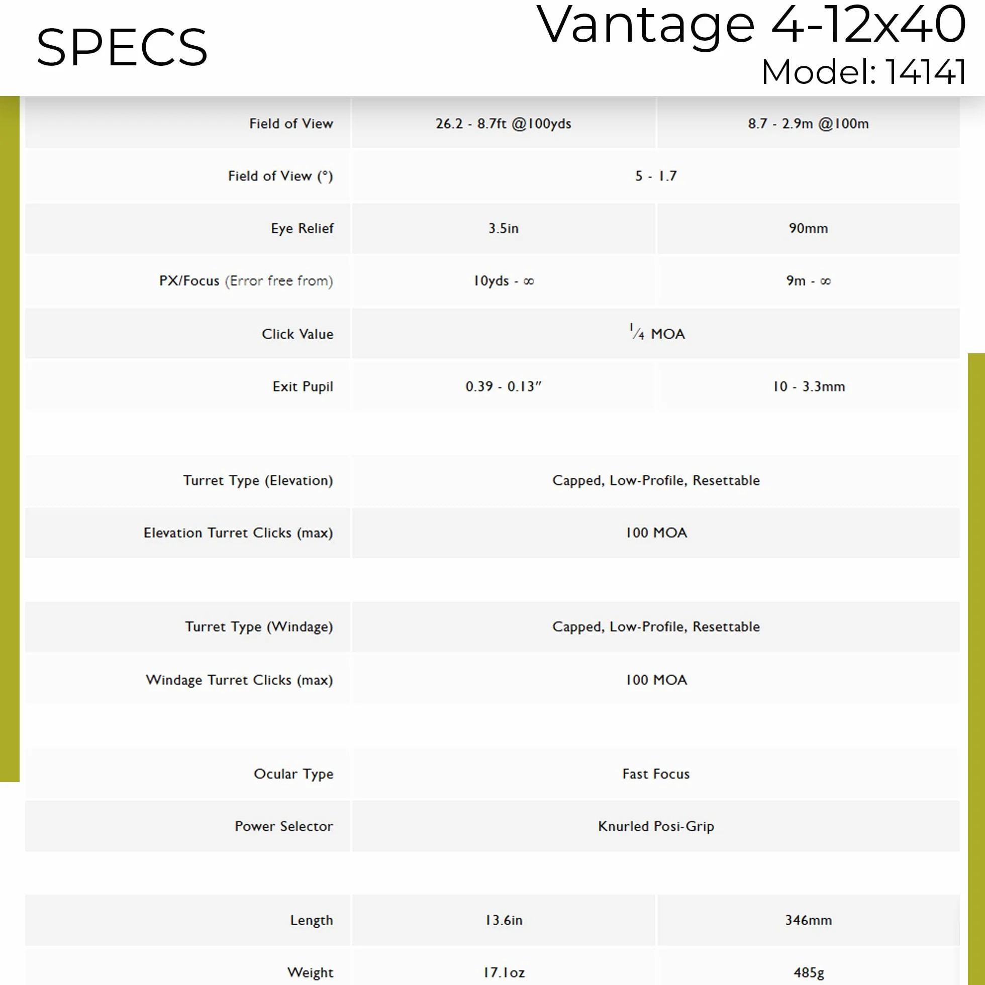 Hawke Ottica Vantage 4-12x40