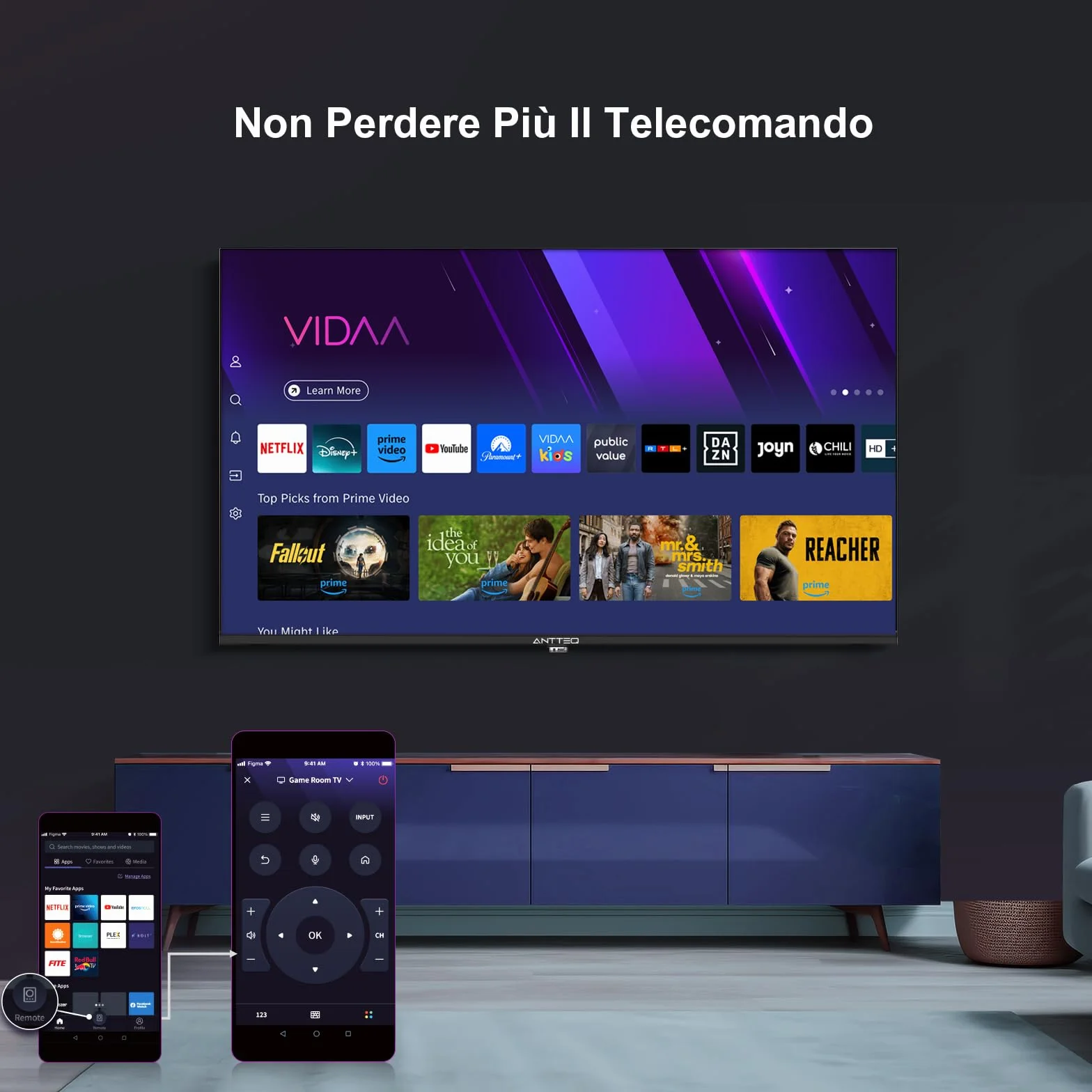 Antteq AV40F5Q 40 Pollici 2K QLED Smart TV HDR10 Bluetooth Triplo Tuner HD DVB-C/-S2/-T2