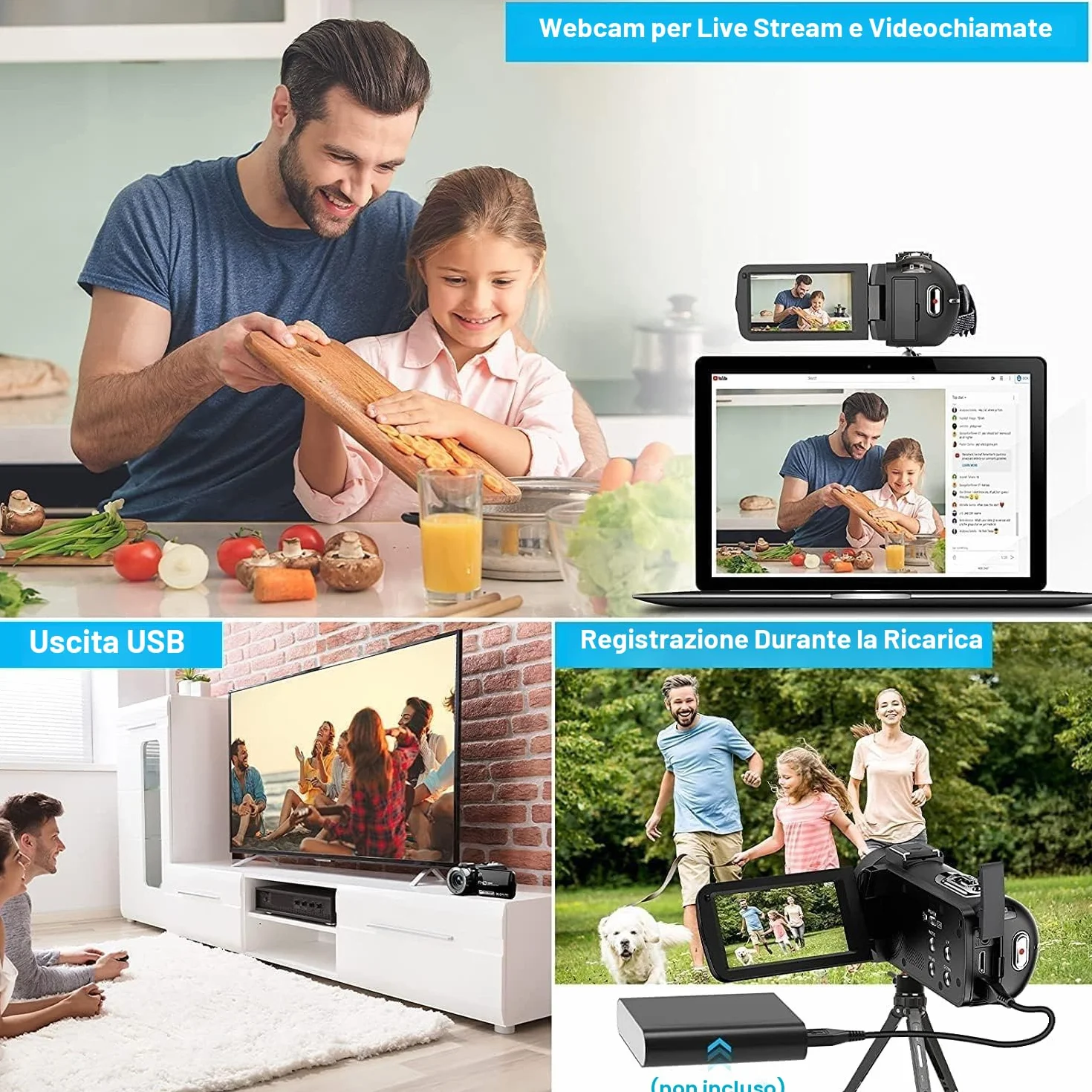 IXNAIQY Videocamera Digitale 1080P Camcorder FHD 30FPS 36MP Vlogging Camera per Youtube IR Visione Notturna, 16X Zoom Digitale, 3.0" IPS Schermo Video Camera con Telecomando 2 Batterie