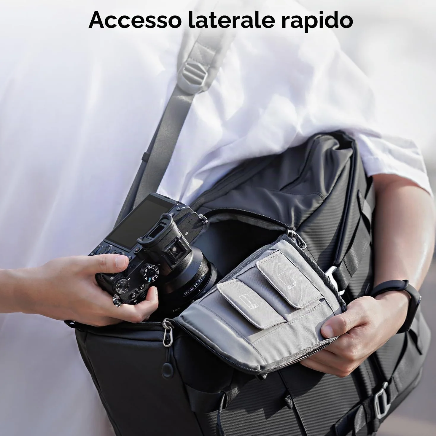 K&F CONCEPT Zaino per Fotocamera Professonale, 20L Borsa Fotocamera Fotografia Portatile, Multifunzionale Zaino Fotografico con Copertura Antipioggia, Scomparto per Laptop da 15.6 Pollici
