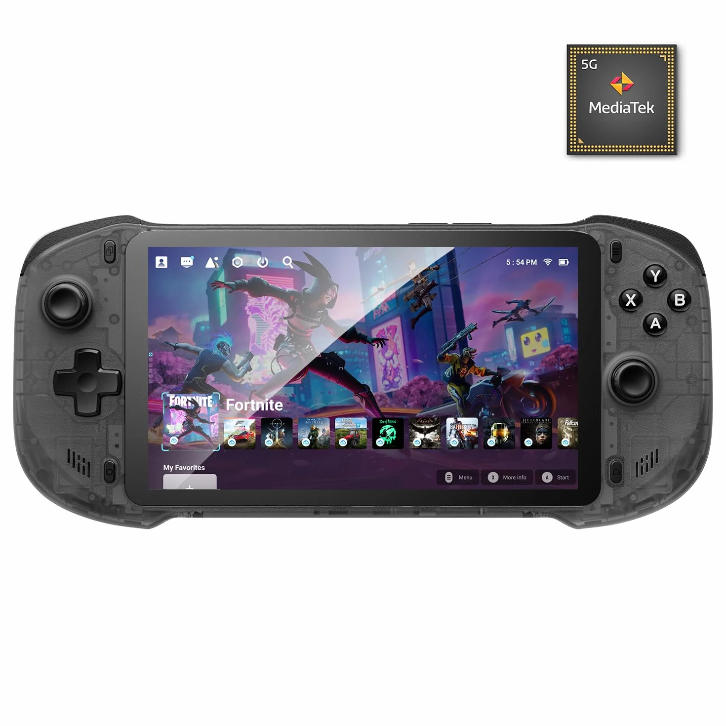 OnePro Cloud - Console di gioco remota portatile portatile, per Xbox Cloud Gaming, NVIDIA GeForce NOW, Playstation, PC, batteria a lunga durata, touchscreen 1080p da 7", leggero e retrò, 64 G