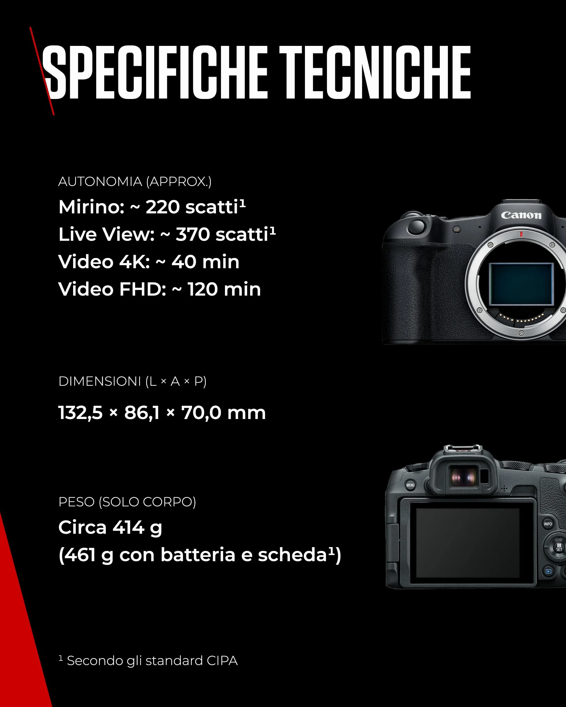 Canon EOS R8 (Corpo) – Macchina Fotografica Mirrorless Full Frame 24,2MP, Dual Pixel CMOS AF II - Videocamera 4k Fino a 60p - Scatto Continuo 40 fps – Schermo Direzionabile - Connettività Bluetooth