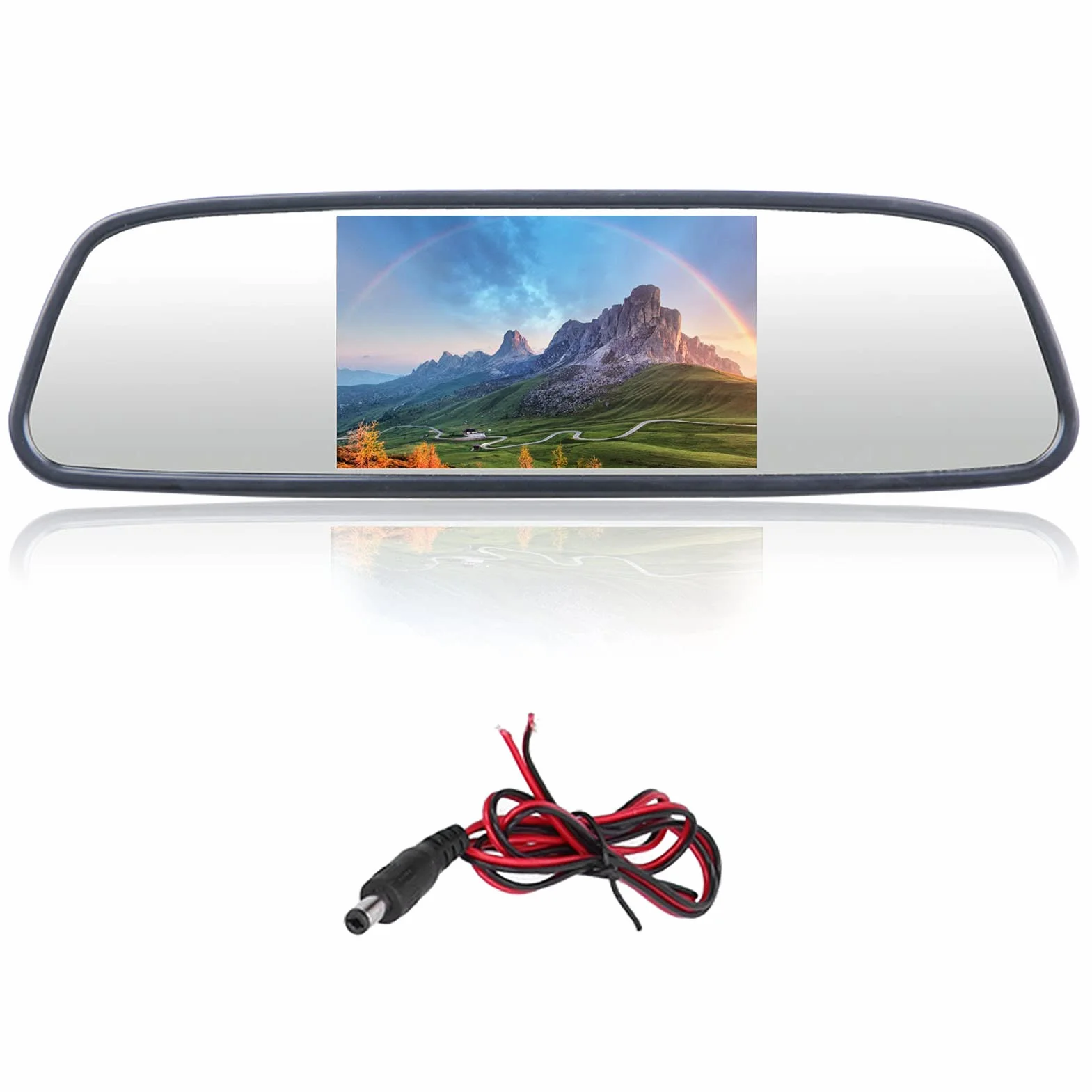 Display Specchietto Retrovisore 5 Pollici Interno del Monitor della Telecamera di Backup Accessori per Auto Display Retrovisore 2 Canali di Ingresso ABS Universale per