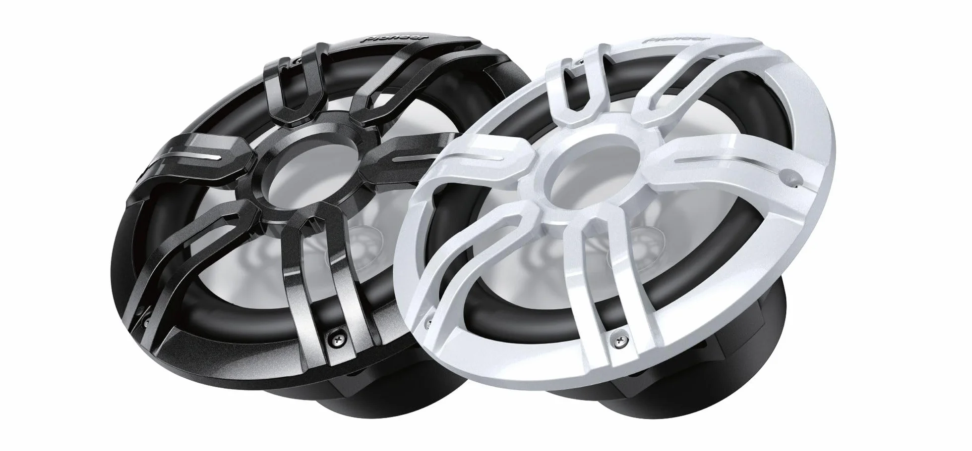 Pioneer TS-ME100WS 25cm Marine Subwoofer 300W RMS, 1x 4 Ohm, IPX7, (permut-weiße & schwarze Sportgitter)