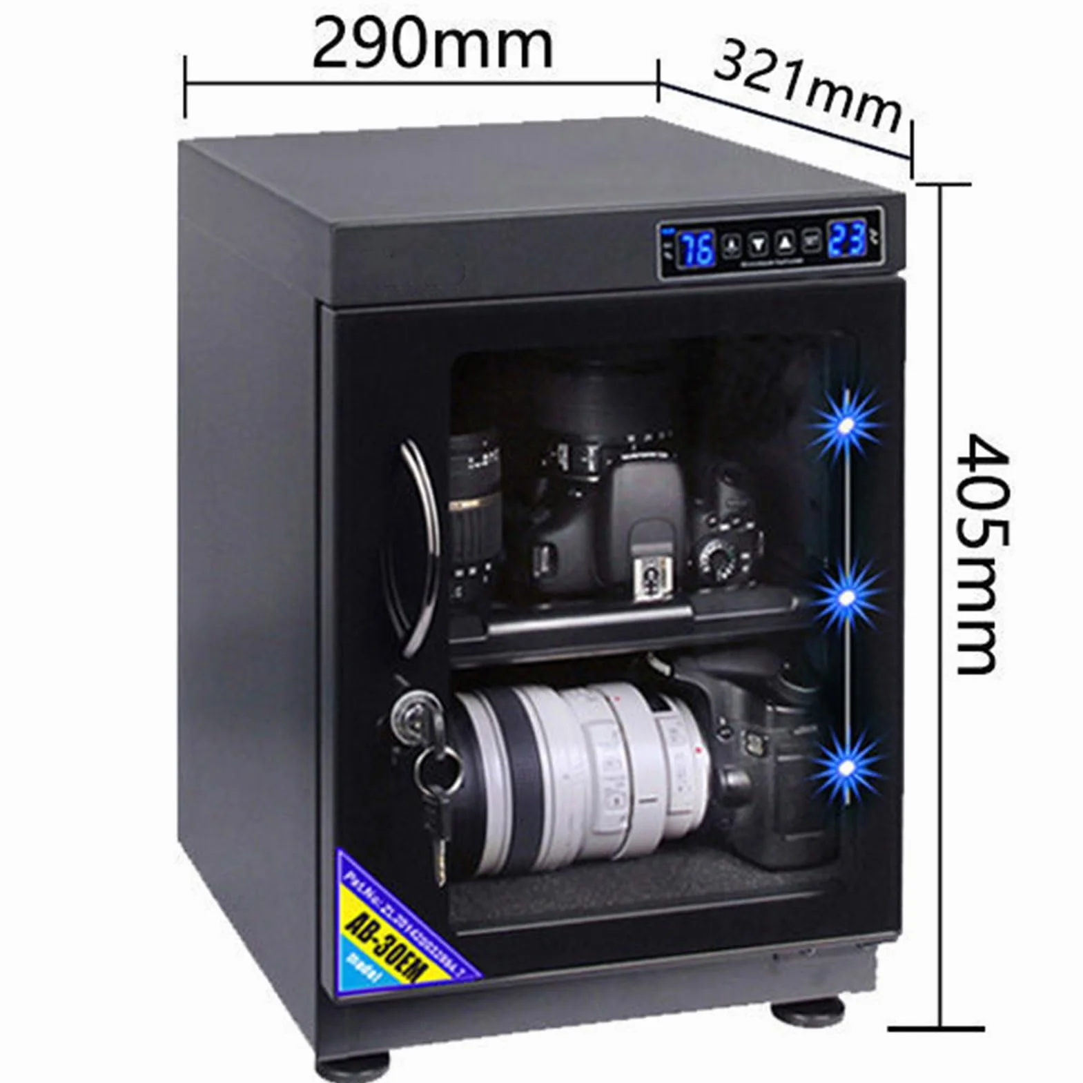 Deumidificazione Dry Cabinet per obiettivo fotocamera e attrezzature fotografiche, scatola elettronica a prova di umidità con display digitale LED