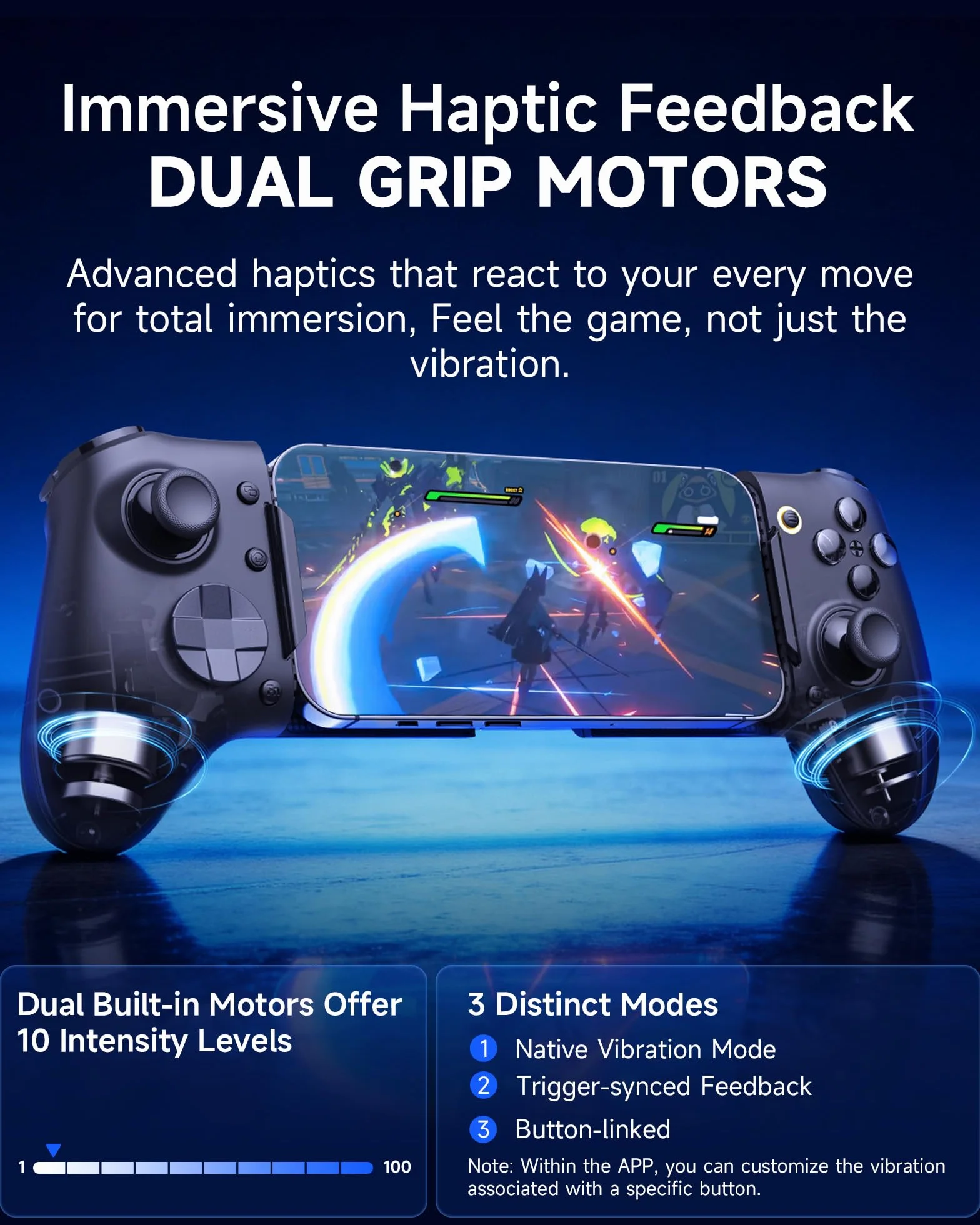 Controller mobile EasySMX M20 con USB-C per iPhone, smartphone Android e tablet 8,5", controller per smartphone con joystick a effetto Hall/grilletto a due stadi, doppi motori di presa