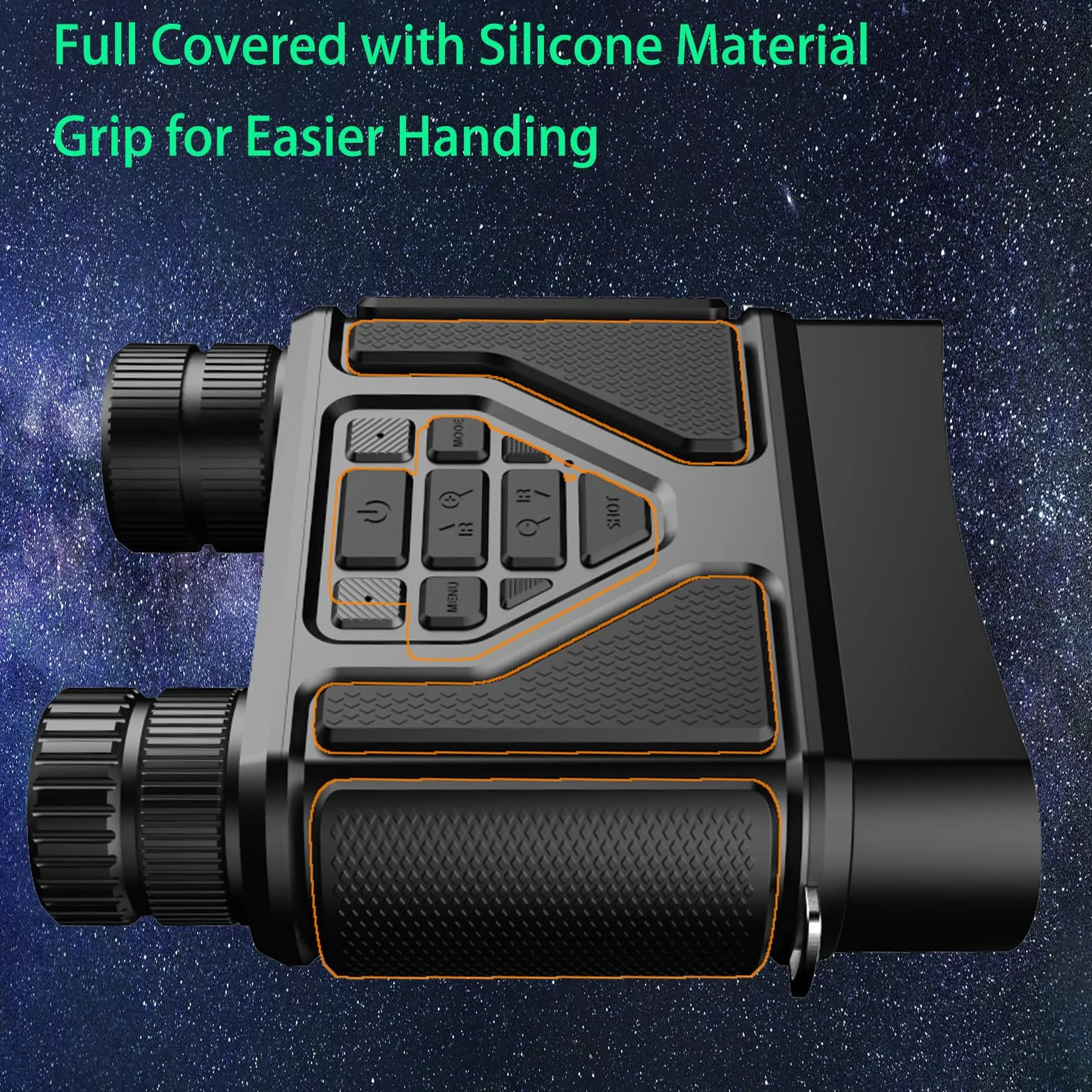 Binocolo Visione Notturna, 32 GB Scheda di Memoria Visore Notturno 3" TFT 8X Digitale Zoom 7-LIVELLI Infrarossi Vista 300M al 100% Buio per la Caccia Osservazione Uccelli e Campeggio