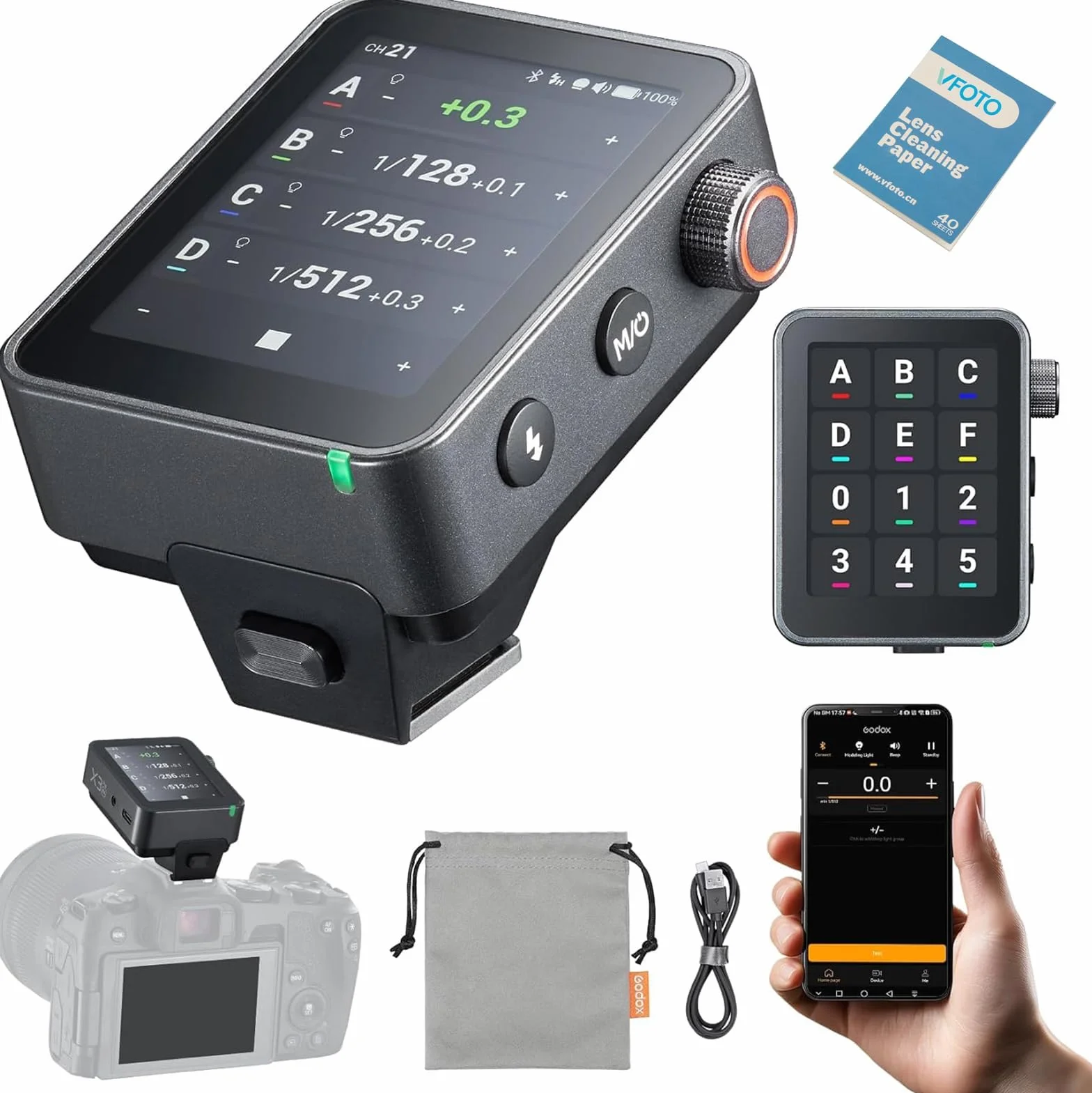 Godox X3Pro N Trigger Flash Wireless TTL 2.4GHz con schermo LCD touch, HSS 1/8000s 2.4GHz Wireless X System, integrazione Bluetooth e controllo tramite APP