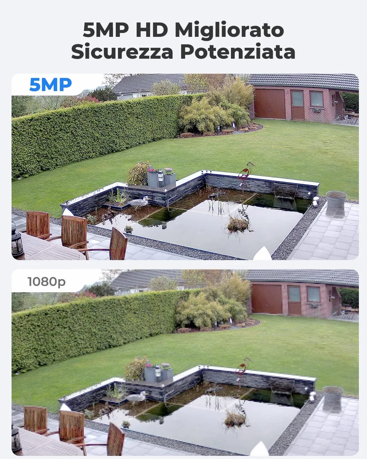 Reolink 5MP Telecamera Esterno PoE, Rilevamento di Uomo/Veicolo/Animale, Visione Notturna IR 30 metri, Videocamera Sorveglianza Esterno Impermeabile IP67, Audio, Slot per Scheda microSD, RLC-520A