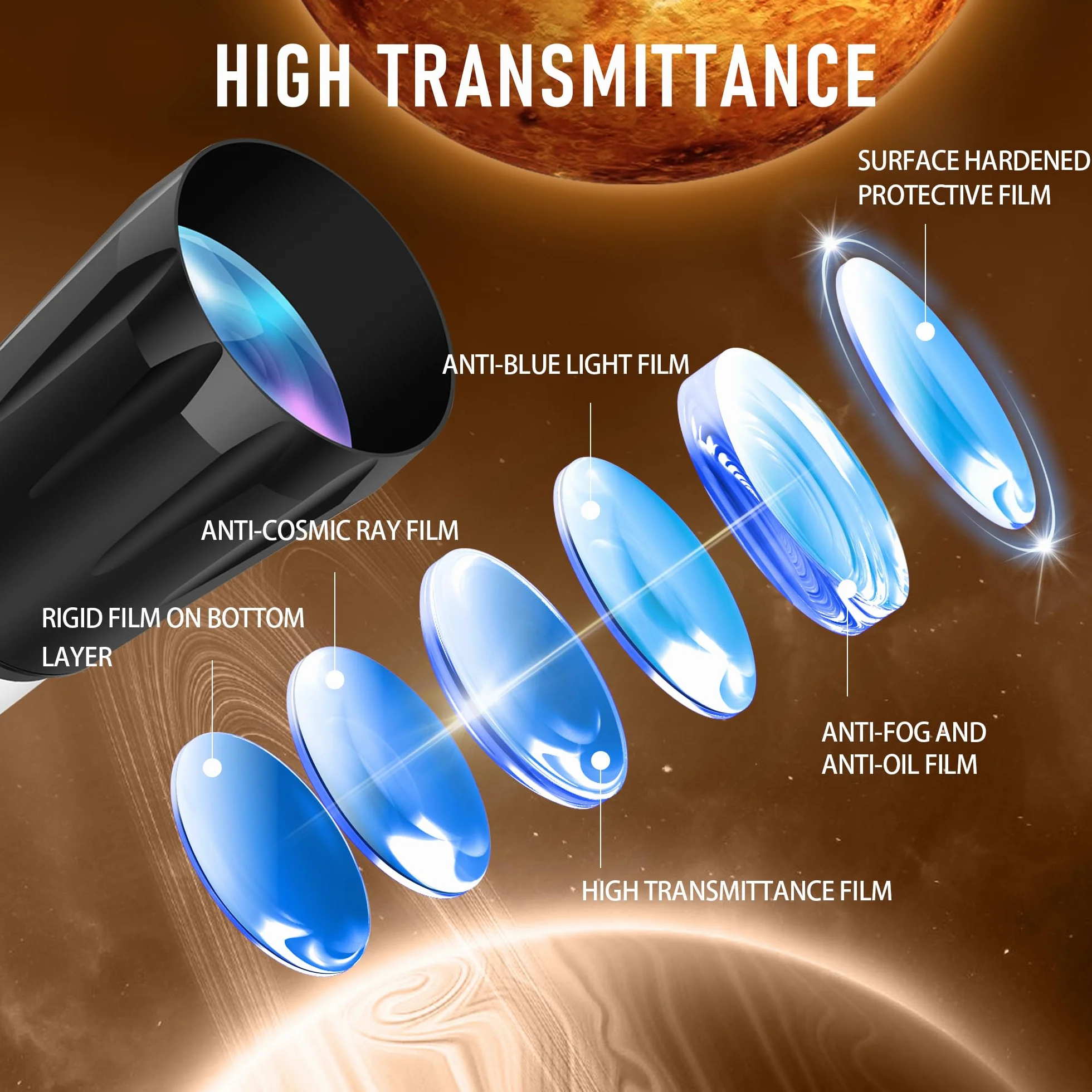 Dianfan Telescopio,90 mm 800 Telescopio Astronomico Adulti Bambini,32X-240X Telescopi Rifrattore Portatile per Principianti,con Treppiede Inossidabile e Adattatore per Telefono, Borsa