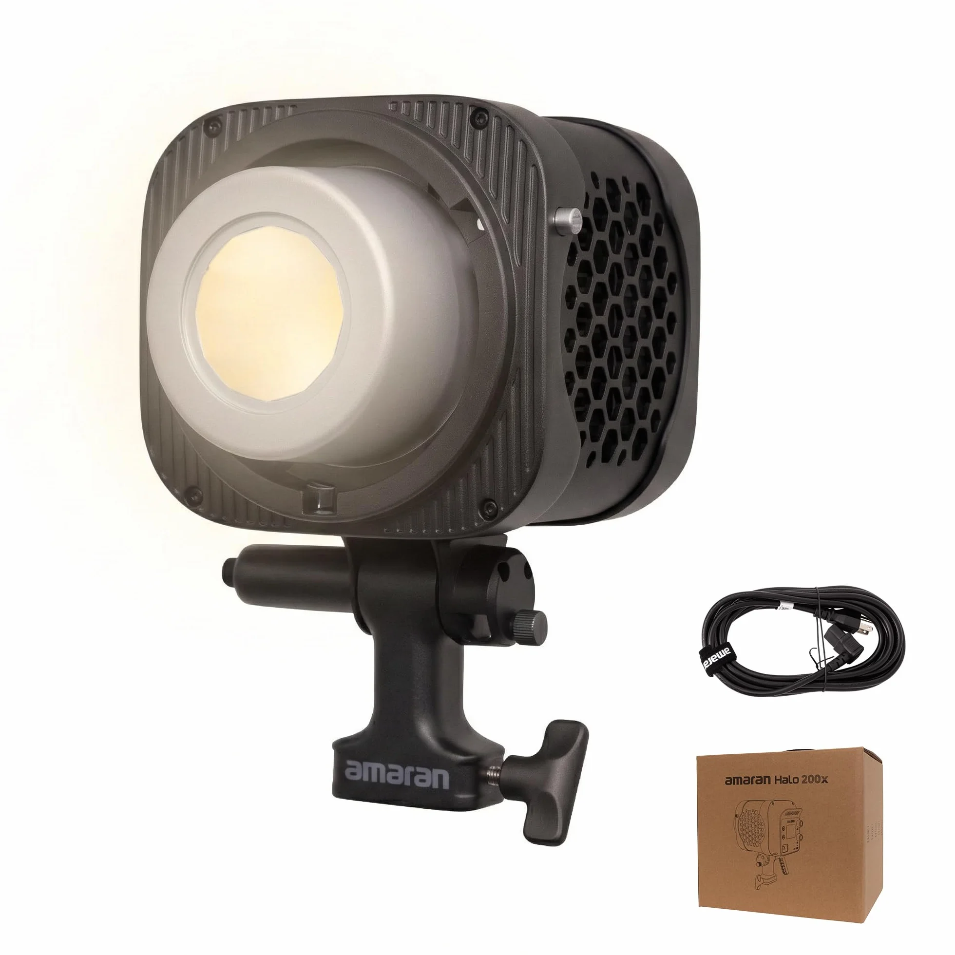 Amaran Halo 200x Luce Video LED COB Bicolore 200W Illuminazione Continua 2700K 6500K Controllo NFC App e DMX Attacco Bowens per Fotografia Studio Registrazione Video e Dirette Streaming