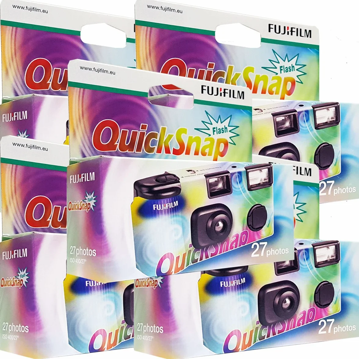 Fujifilm Quicksnap Flash - Set di 5 fotocamere usa e getta, 27 foto con flash