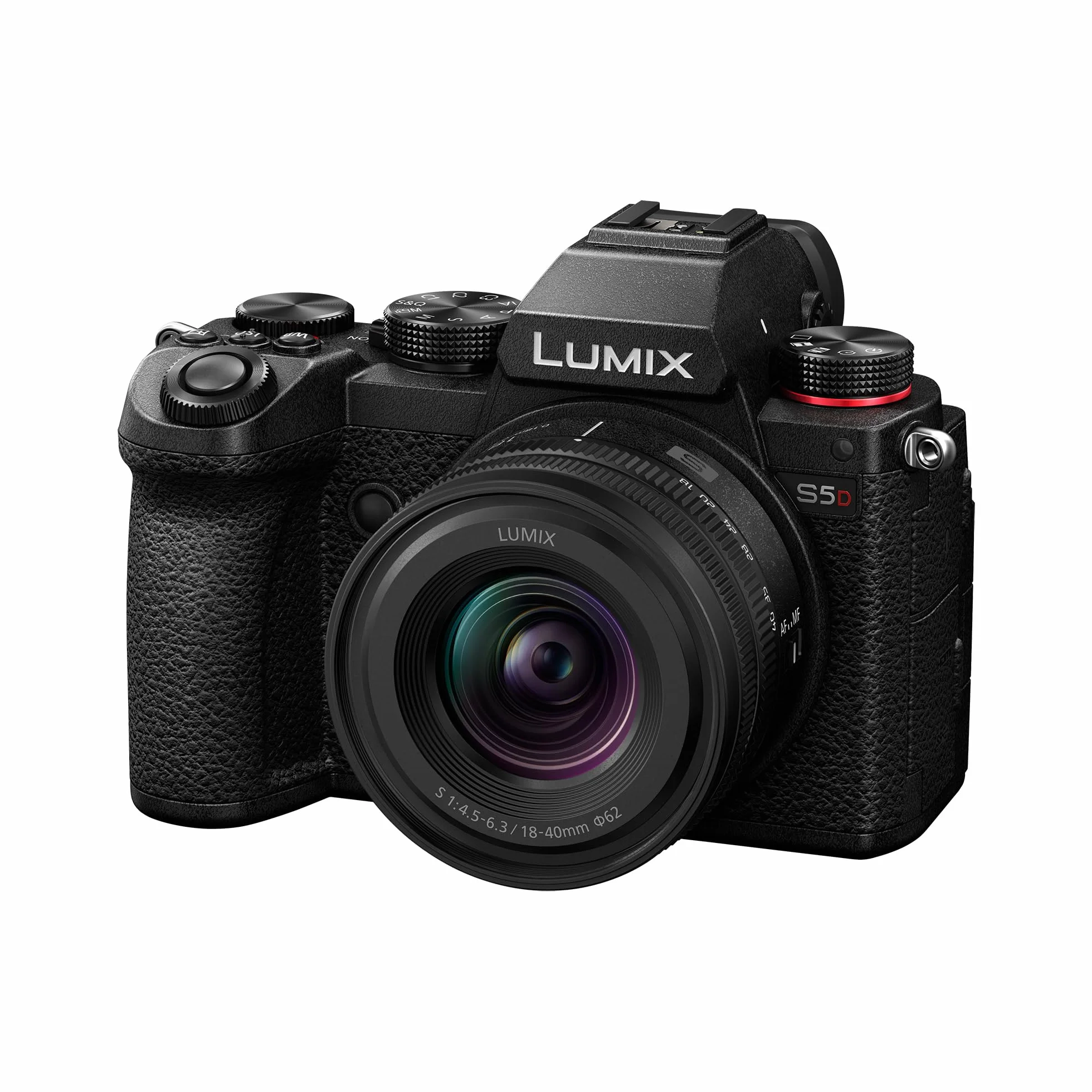 Panasonic Lumix S5D, Corpo Macchina Mirrorless Full Frame, con Obiettivo S-R1840E 18-40 mm S 24,2MP, Registrazione 4K 60P, Live View Finder, Monitor ad Angolo Libero, Wi-Fi, Bluetooth, Nero