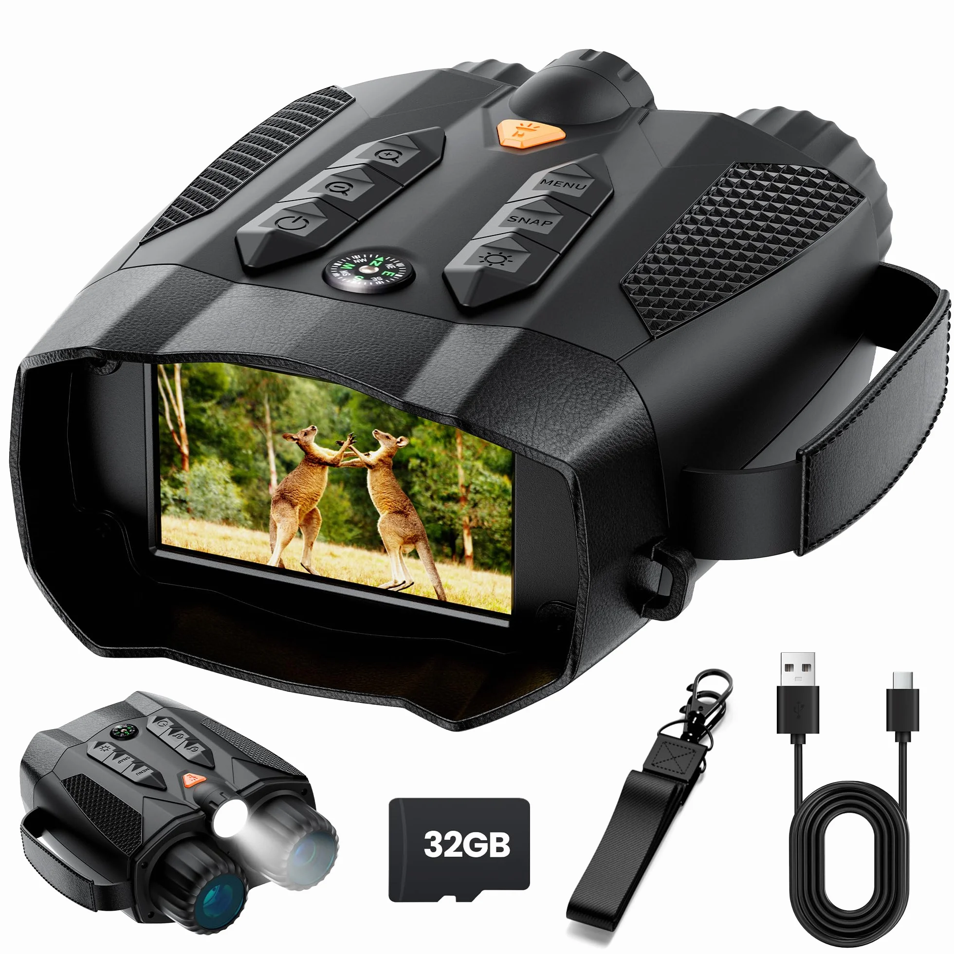 Binocolo Visore Notturno 4K: Night Vision con Batteria Ricaricabile Da 5000mAh - Visione Notturna 10X Digitale Zoom 7-Livelli Infrarossi 3" - Regali Di Caccia Per Uomini/Papà/Marito - Campeggio