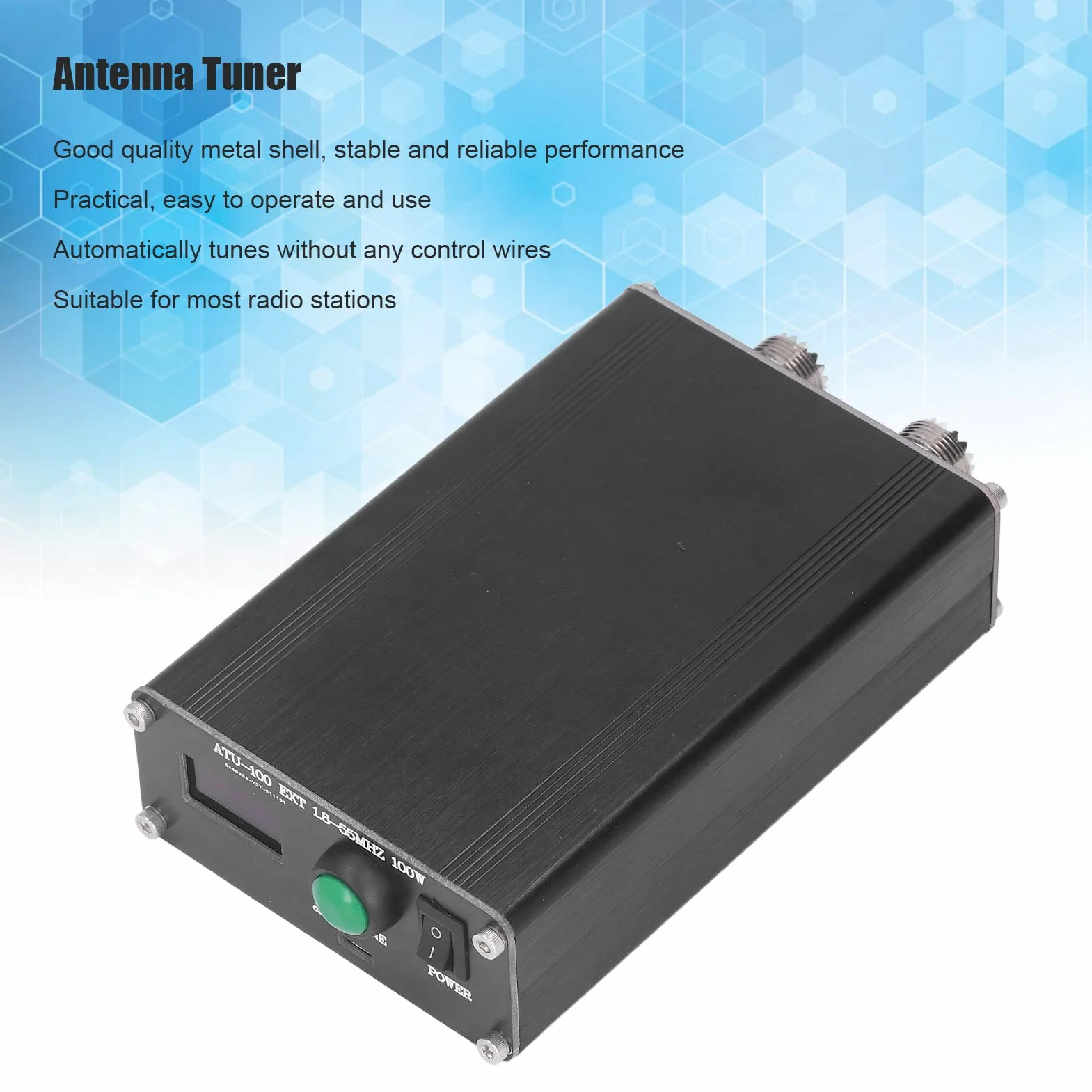 Sintonizzatore Antenna Automatico 1.8-55 MHz Display OLED 0.96 Pollici Connettore UHF Tipo C