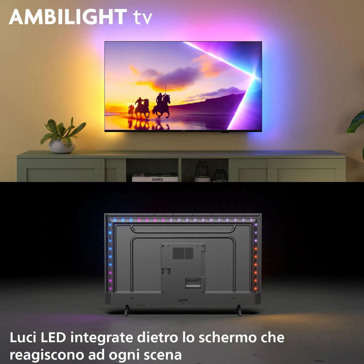 Philips Ambilight 65PUS8510 4K QLED Smart TV - Display 65’’ con piattaforma Titan OS, Pixel Precise Ultra HD e Dolby Atmos Sound - Funziona con Alexa e Google Voice Assistant