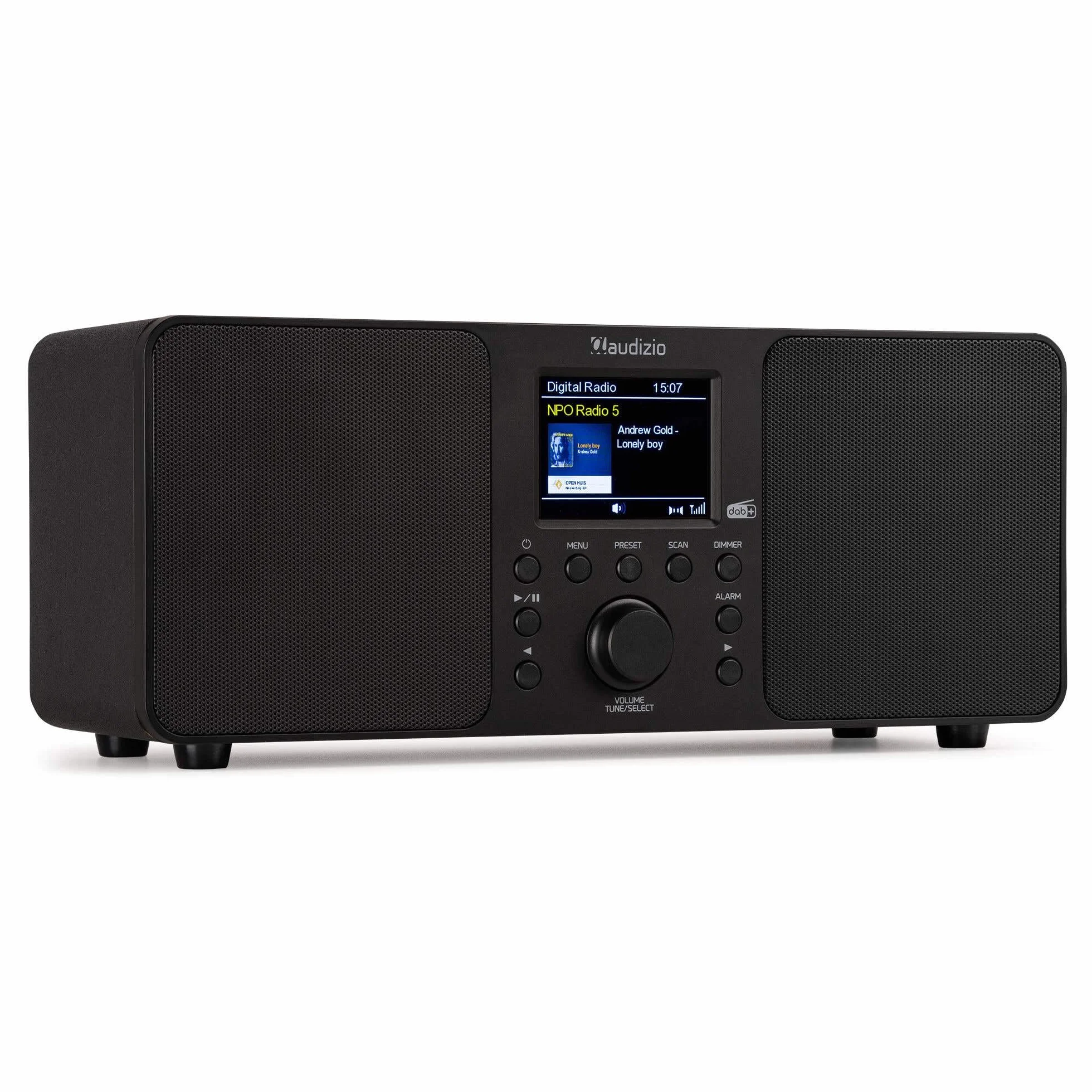 Audizio Genua Radio Digitale DAB+ Bluetooth 50W Altoparlanti Stereo FM USB Doppio Allarme Telecomando Display Colori