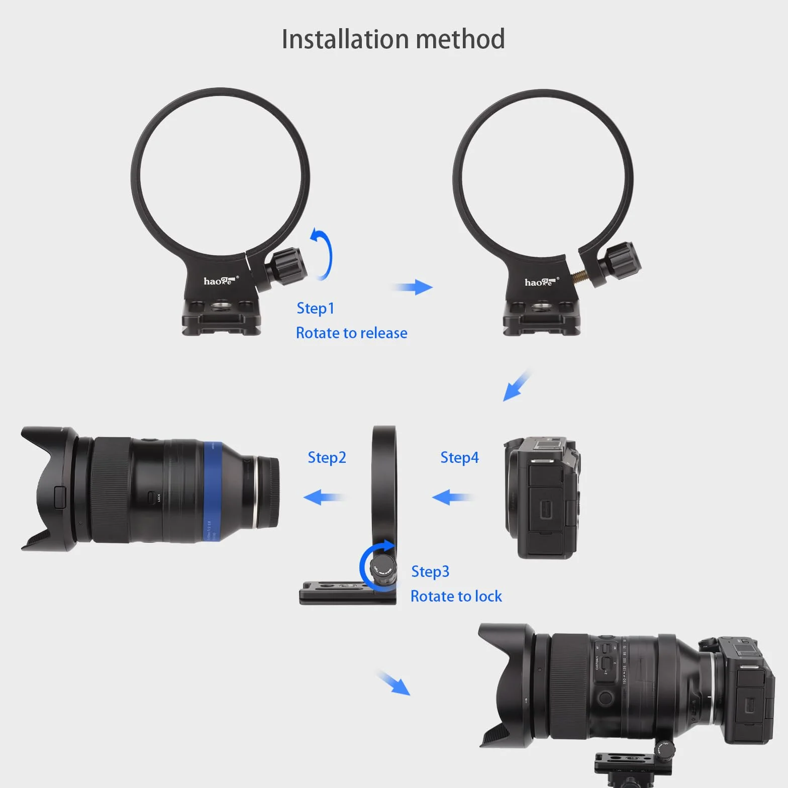 Haoge LMR-SM140-N - Anello di montaggio per treppiedi per obiettivo Tamron 35-150 mm F/2-2,8 Di III VXD A058 per Sony E-Mount e Sigma 100-400mm f/5-6.3 DG OS HSM per Canon EF Mount e Nikon F Mount