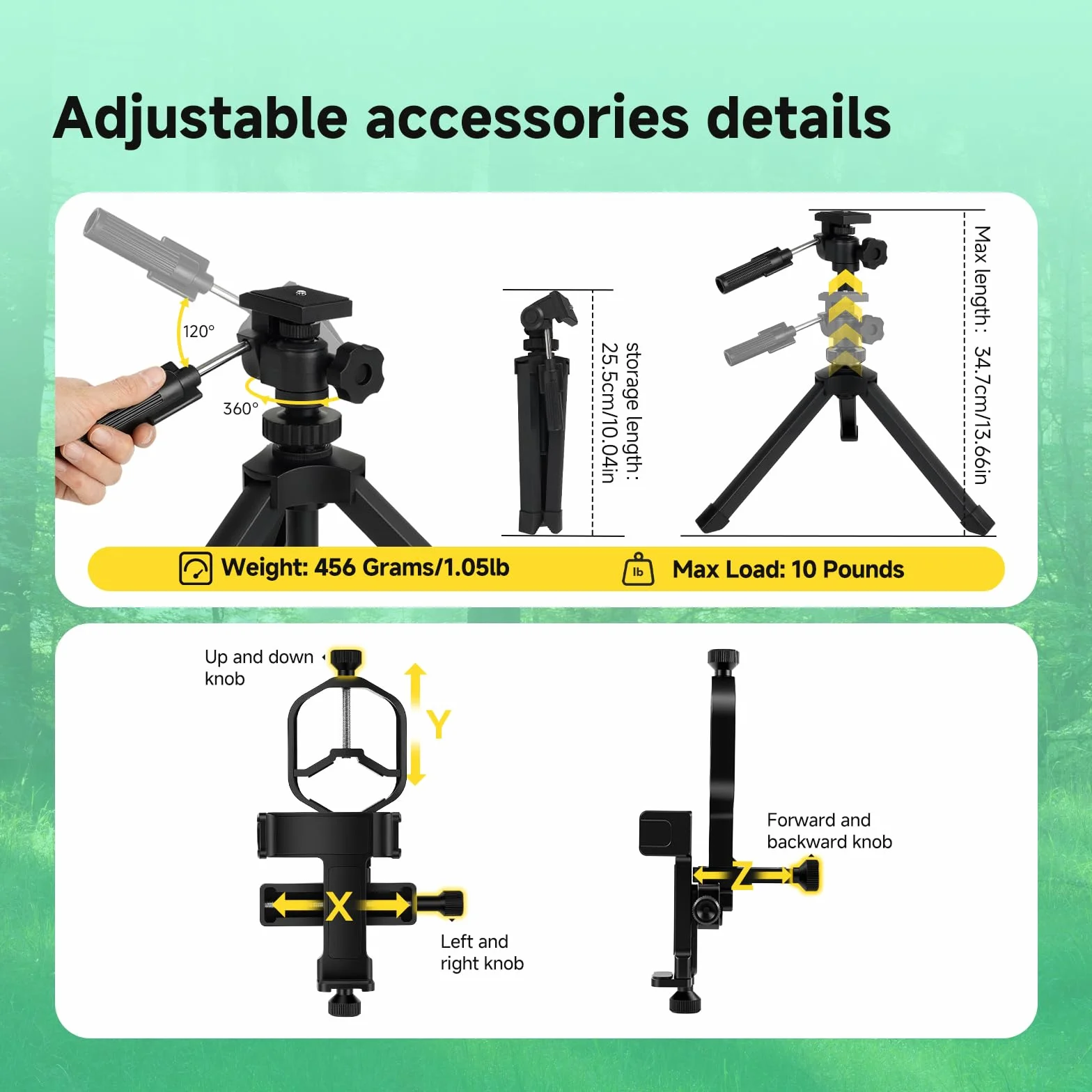 Svbony SV28 - Cannocchiale da 25-75 x 100 mm con treppiede, ampio campo visivo, immagini chiare e luminose, HD Bak4 FMC Spotter Scope con adattatore per smartphone, per tiro al bersaglio bird watching