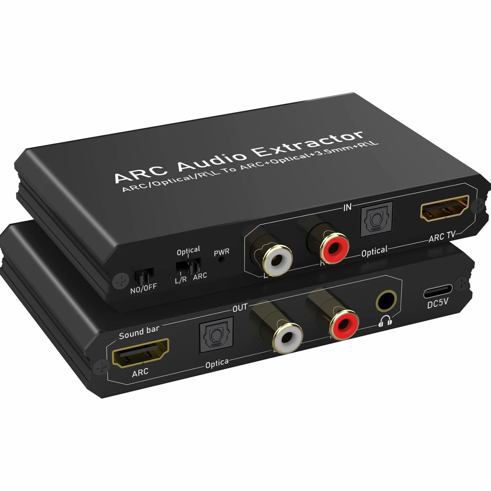 Tendak 192KHz ARC Audio Extractor HDMI ARC Ottico RCA L/R a HDMI Ottico RCA L/R 3.5mm Stereo